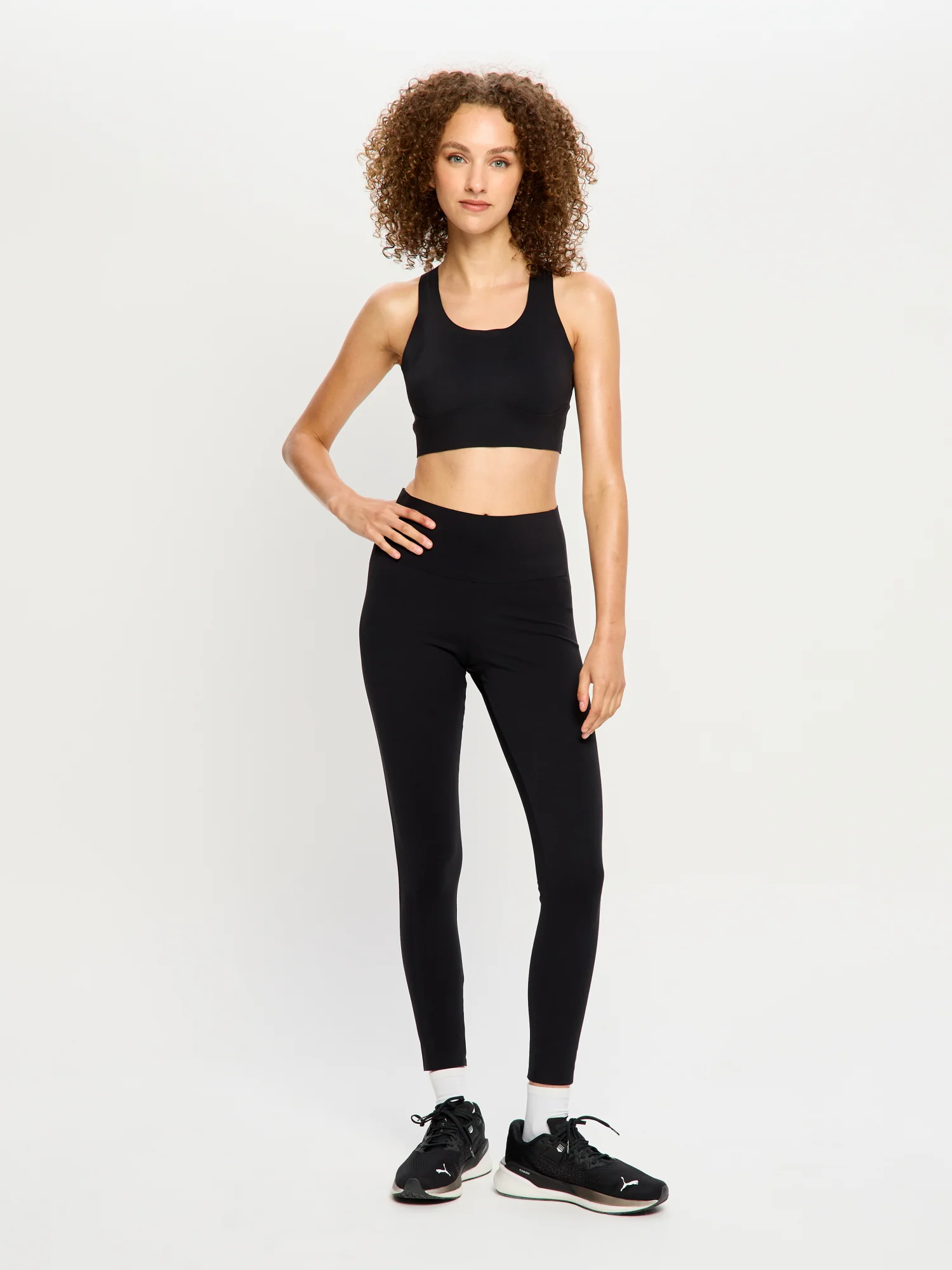 Full Length Bonded Panel Leggings Black - Image 11