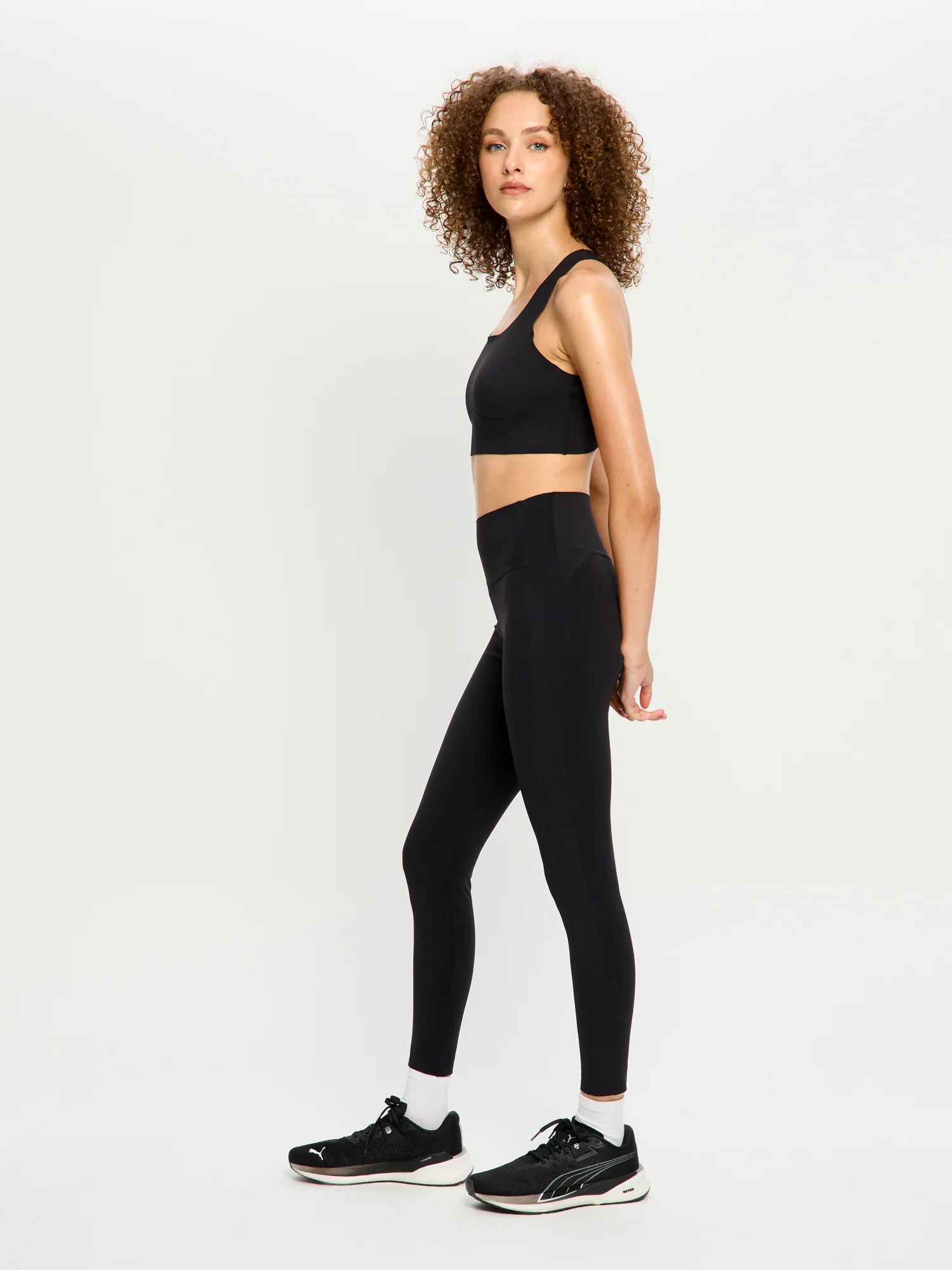 Full Length Bonded Panel Leggings Black - Image 2