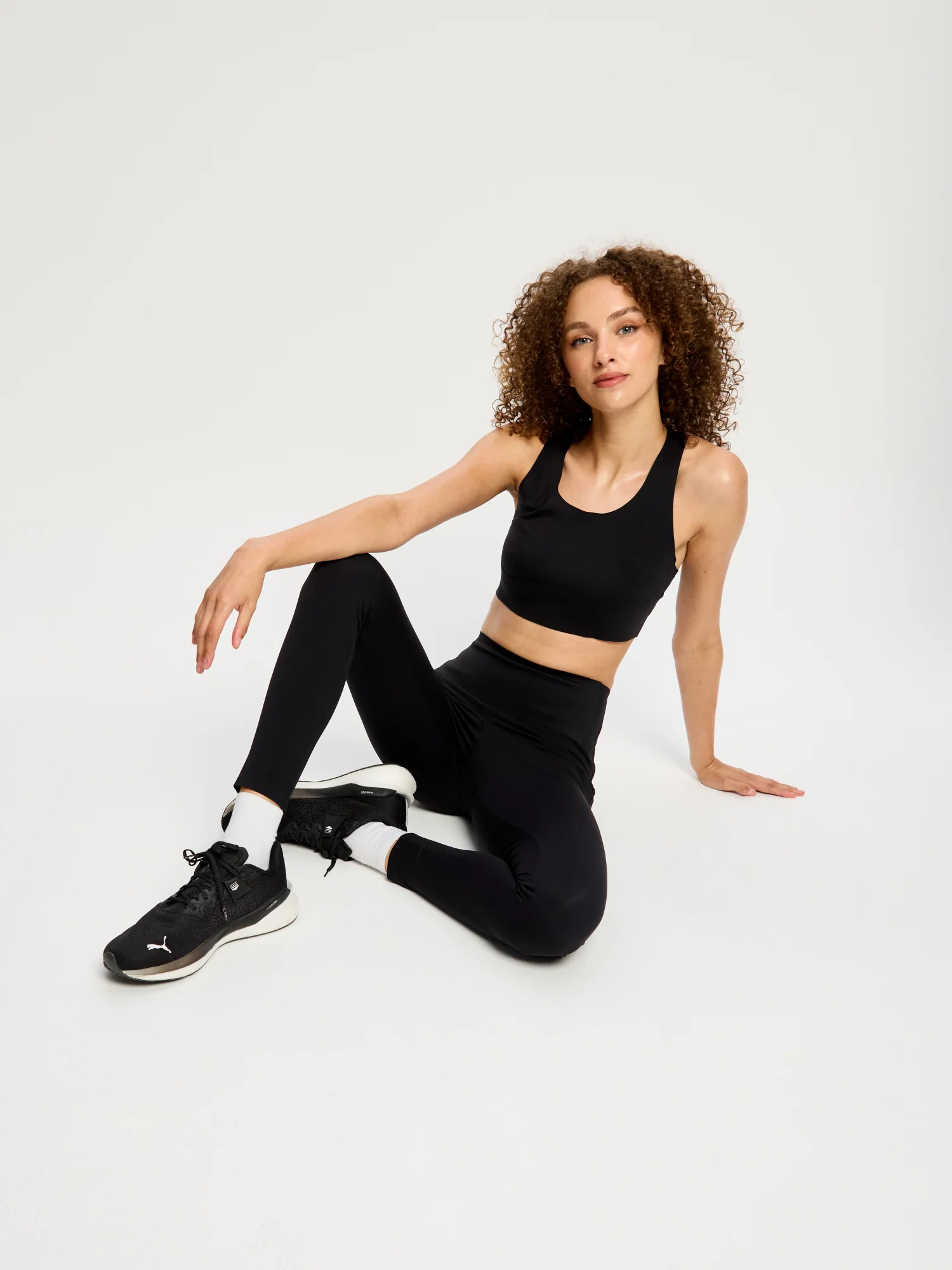 Full Length Bonded Panel Leggings Black - Image 3