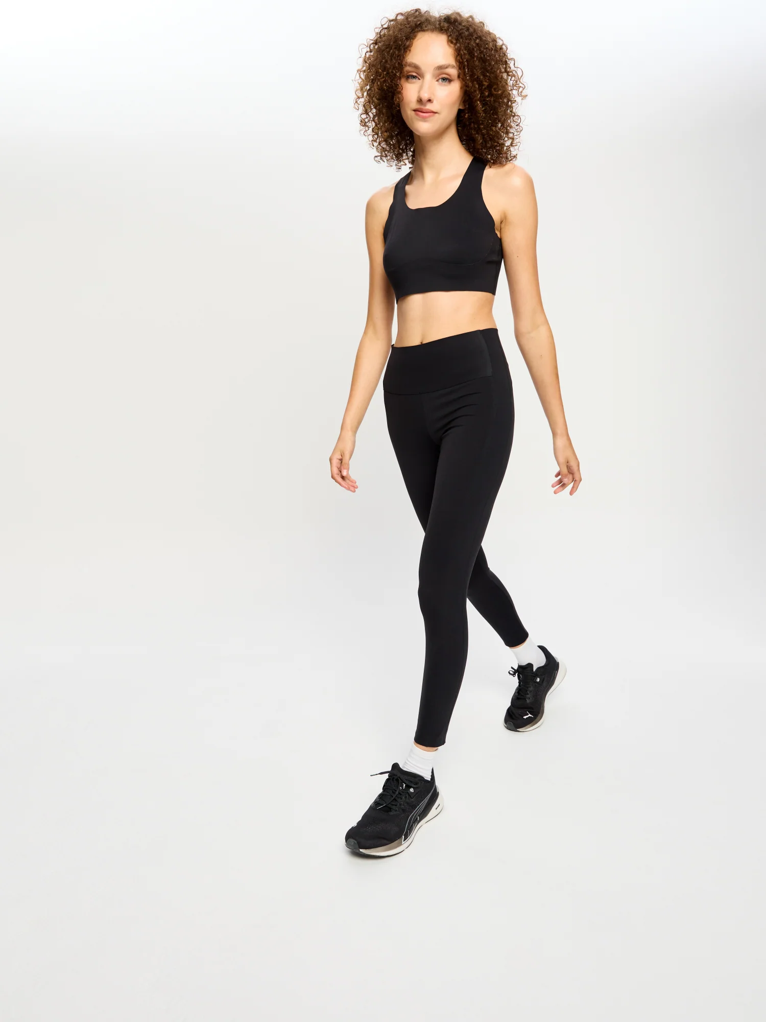 Full Length Bonded Panel Leggings Black - Image 6