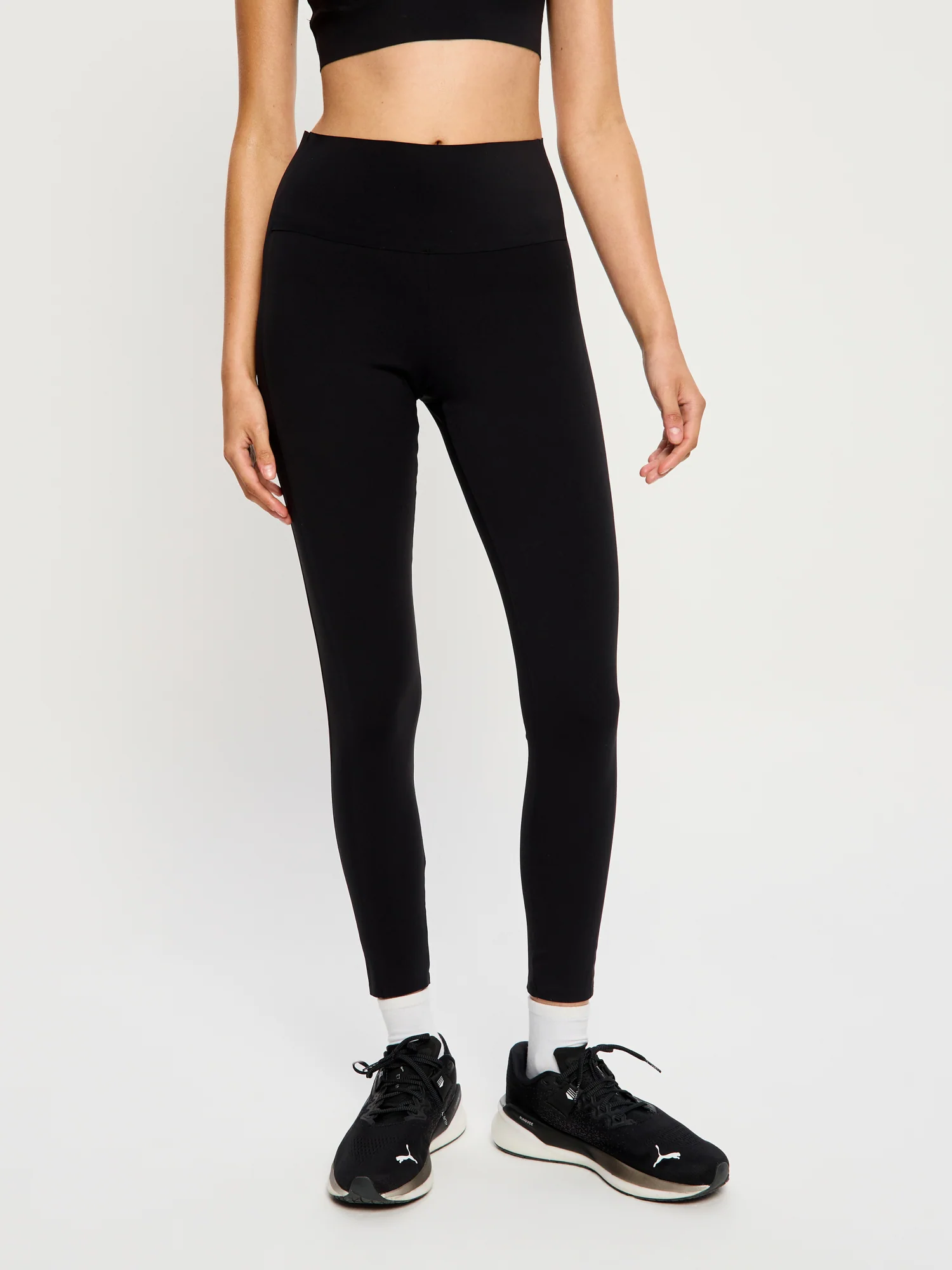 Full Length Bonded Panel Leggings Black - Image 8