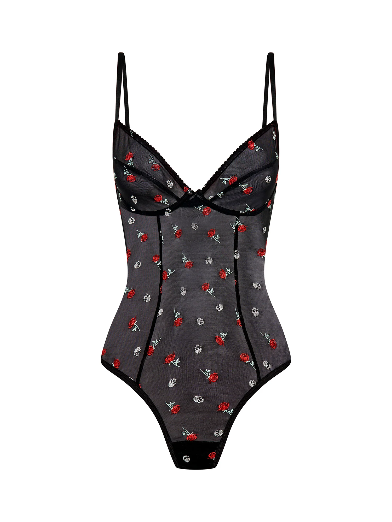 Intimates V Day Bodysuit Light Black Rose - Image 5