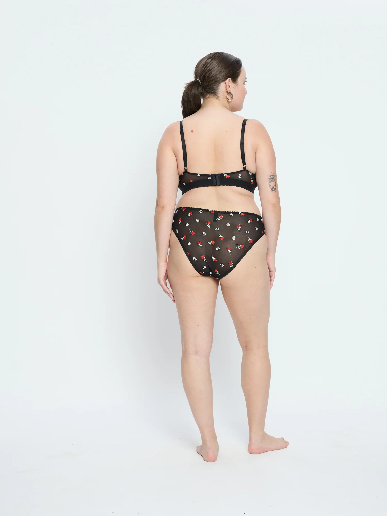 Intimates V Day Cheeky Brief Moisture Wicking Black Rose - Image 6