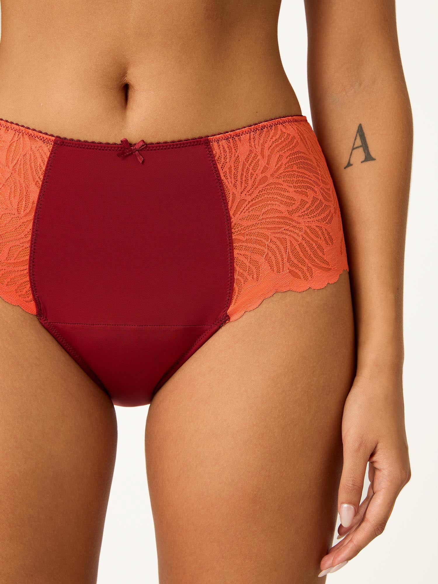 Manon Hi Waist Brief Moderate Bordeaux Red - Image 2