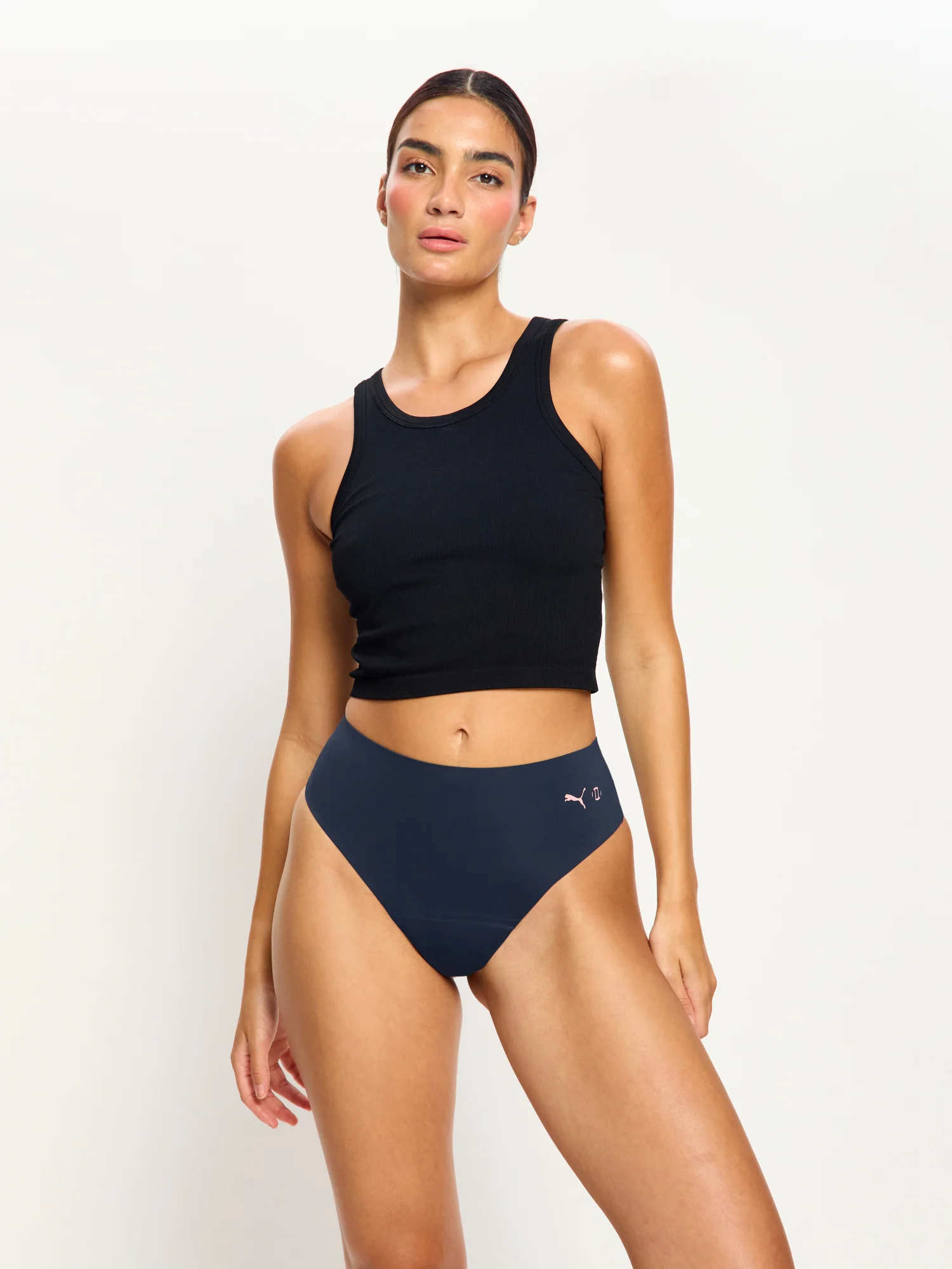 Puma X Modibodi Seamfree Active Hi Waist Cheeky Moderate Midnight 3 Pack - Image 5