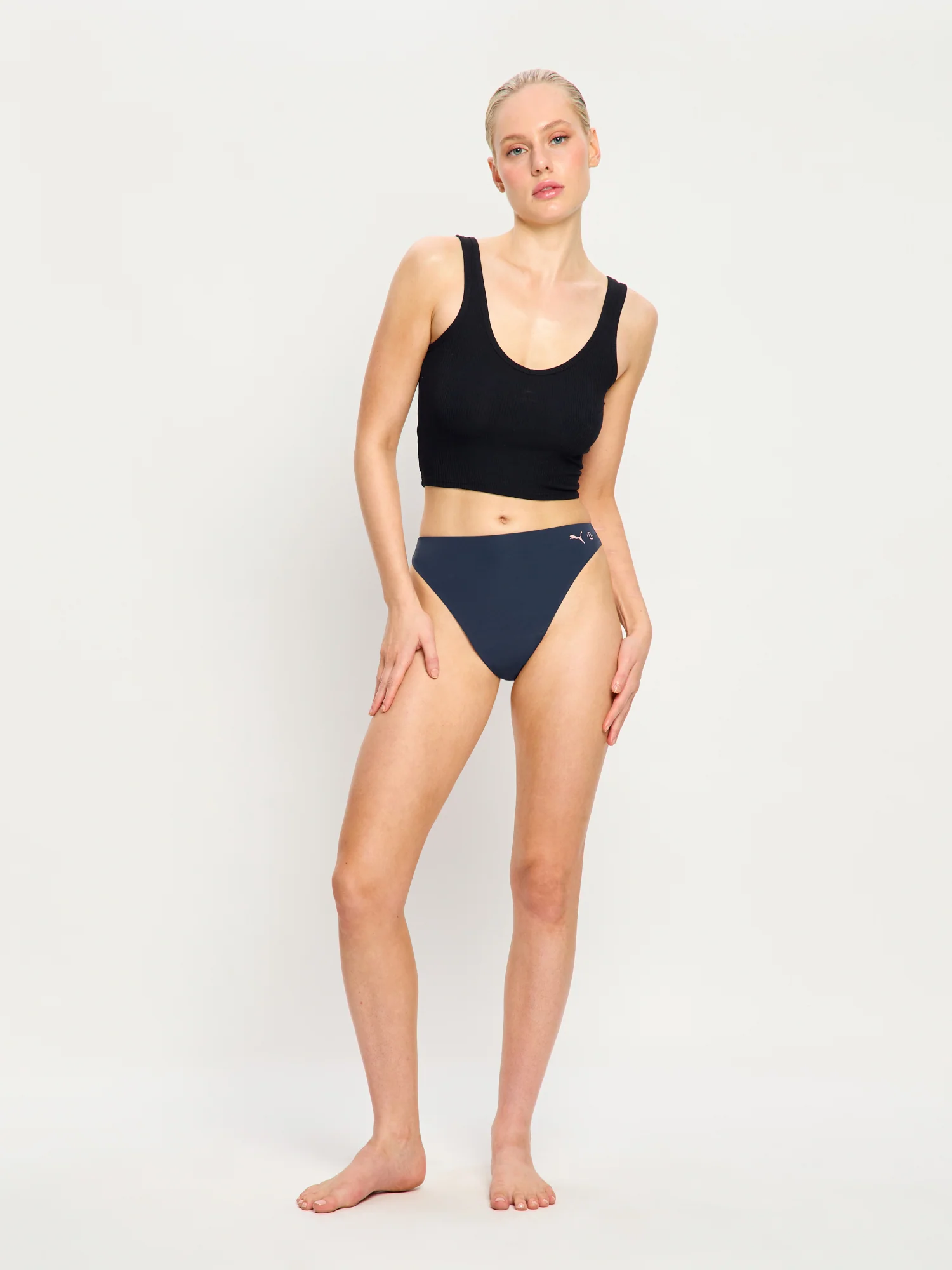 Puma X Modibodi Seamfree Active Hi Waist Thong Light Midnight 3 Pack - Image 2