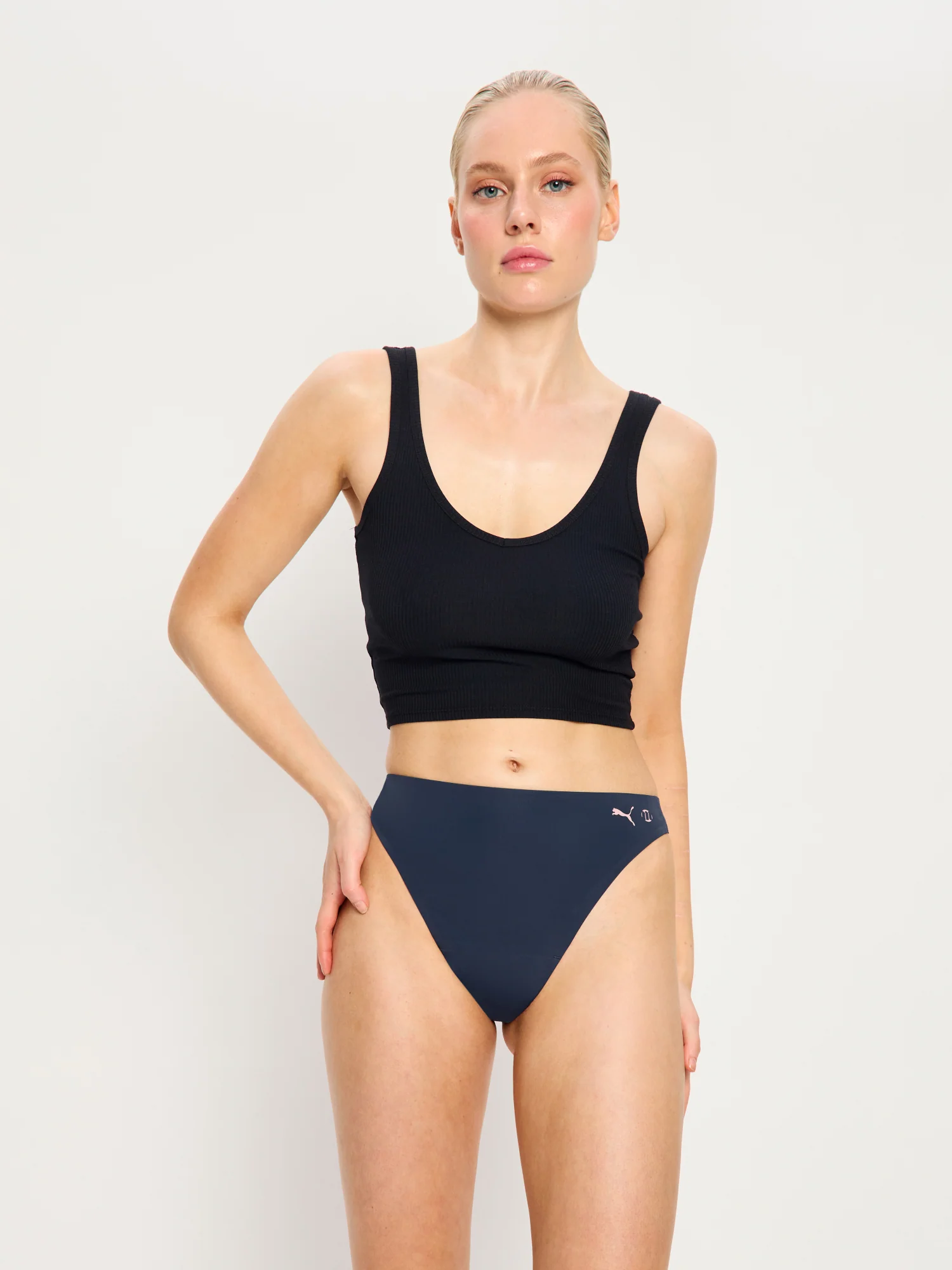 Puma X Modibodi Seamfree Active Hi Waist Thong Light Midnight 3 Pack - Image 3