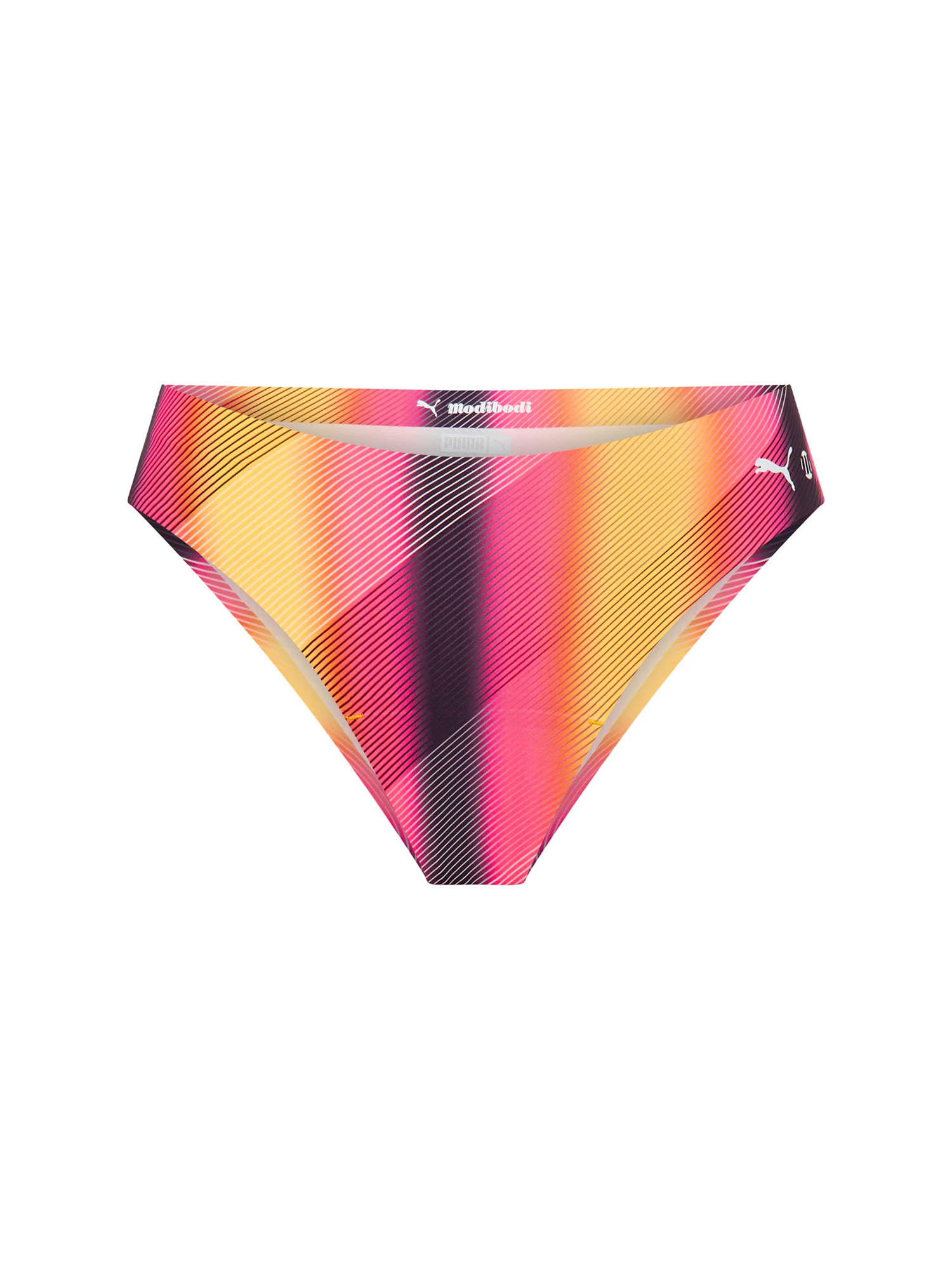 Puma X Modibodi Seamfree Active Printed Hi-Leg Cheeky Moderate Sunset Glow Yellow - Image 5