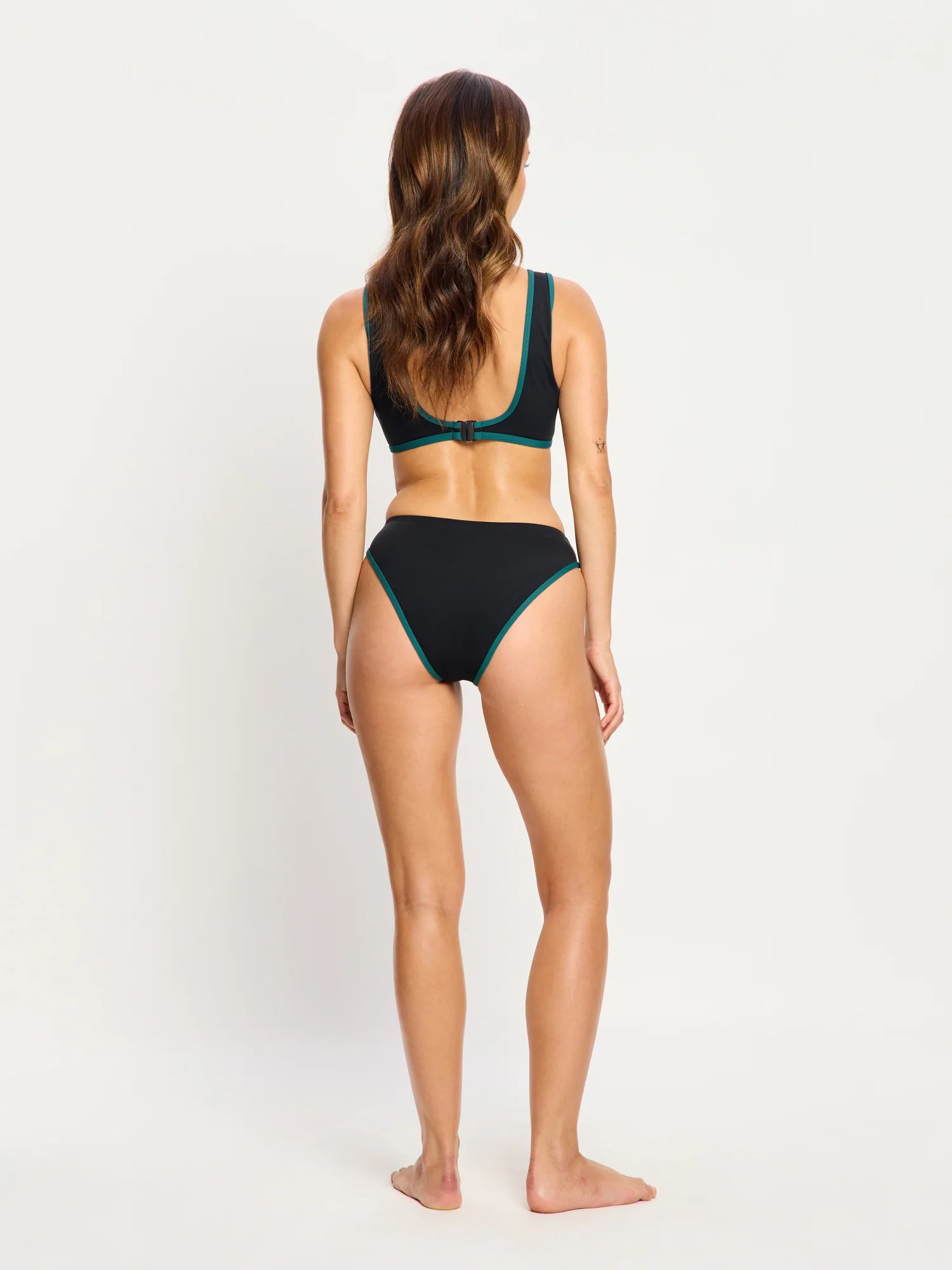 Puma X Modibodi Swimwear Hi-Leg Cheeky Bottom Super Black Orchid - Image 3