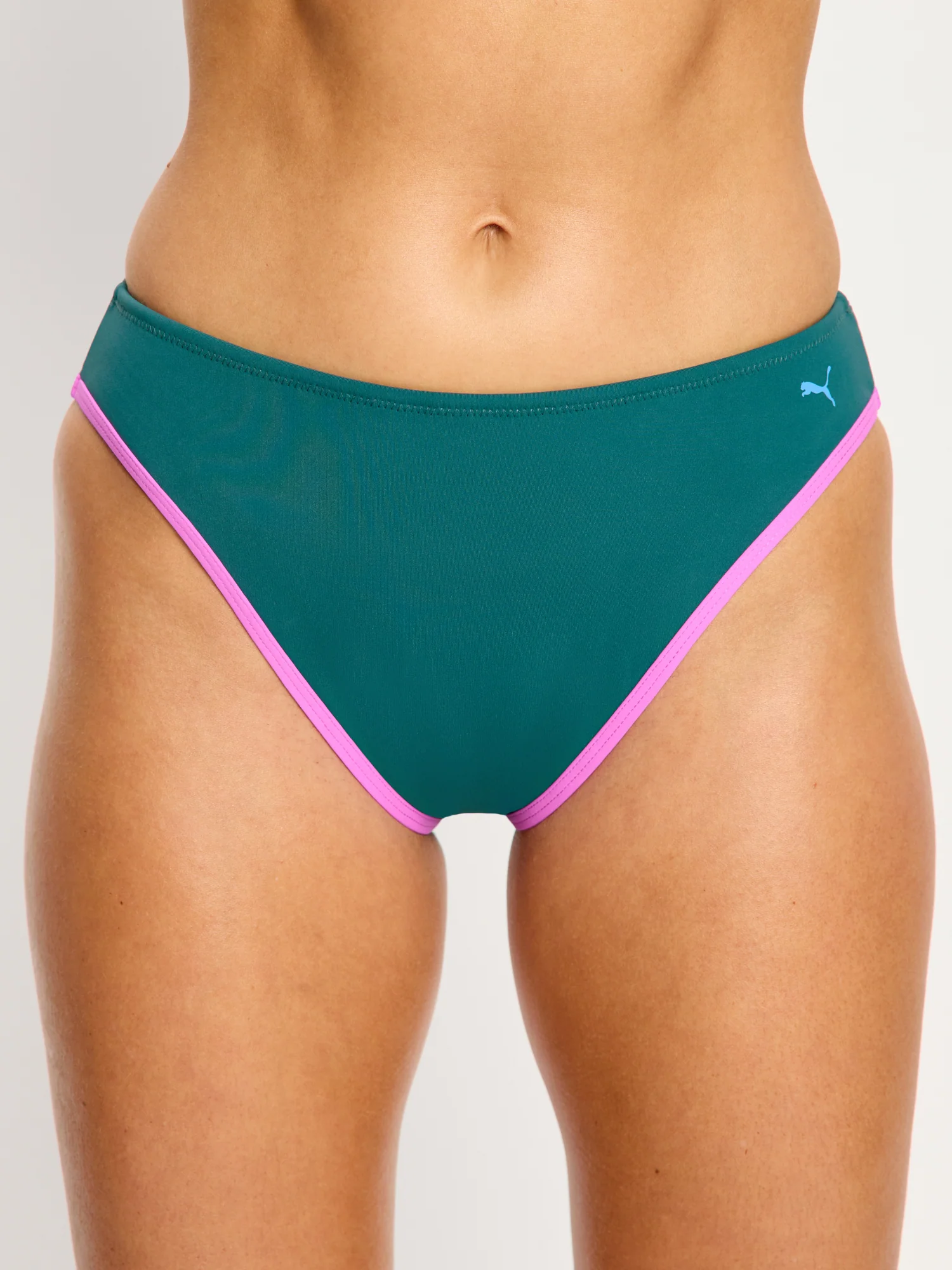 Puma X Modibodi Swimwear Scoop Bikini Top & Hi-Leg Cheeky Bottom Emerald Ice - Image 8