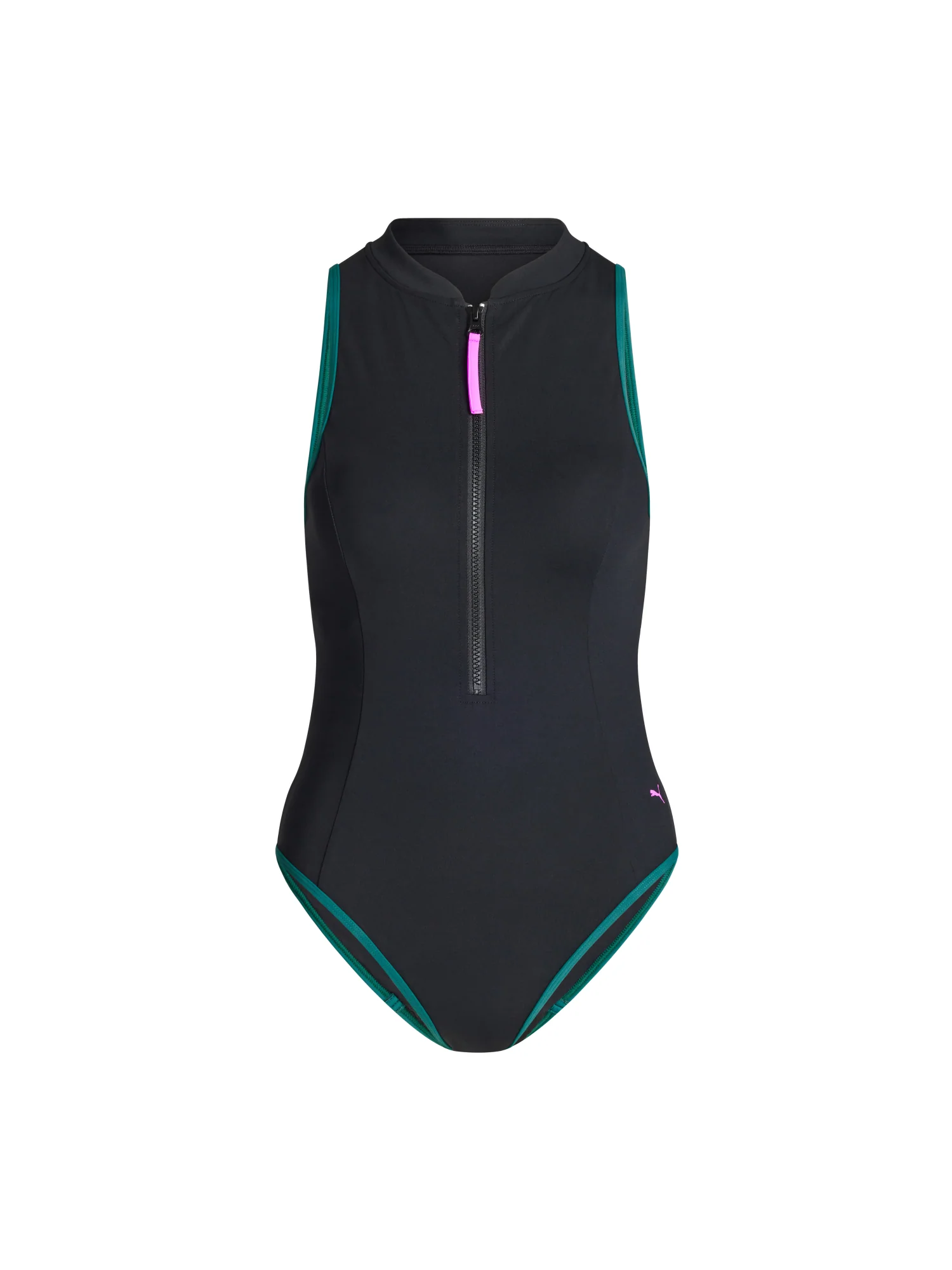 Puma X Modibodi Swimwear Zip Front One Piece Super Black Orchid - Image 7