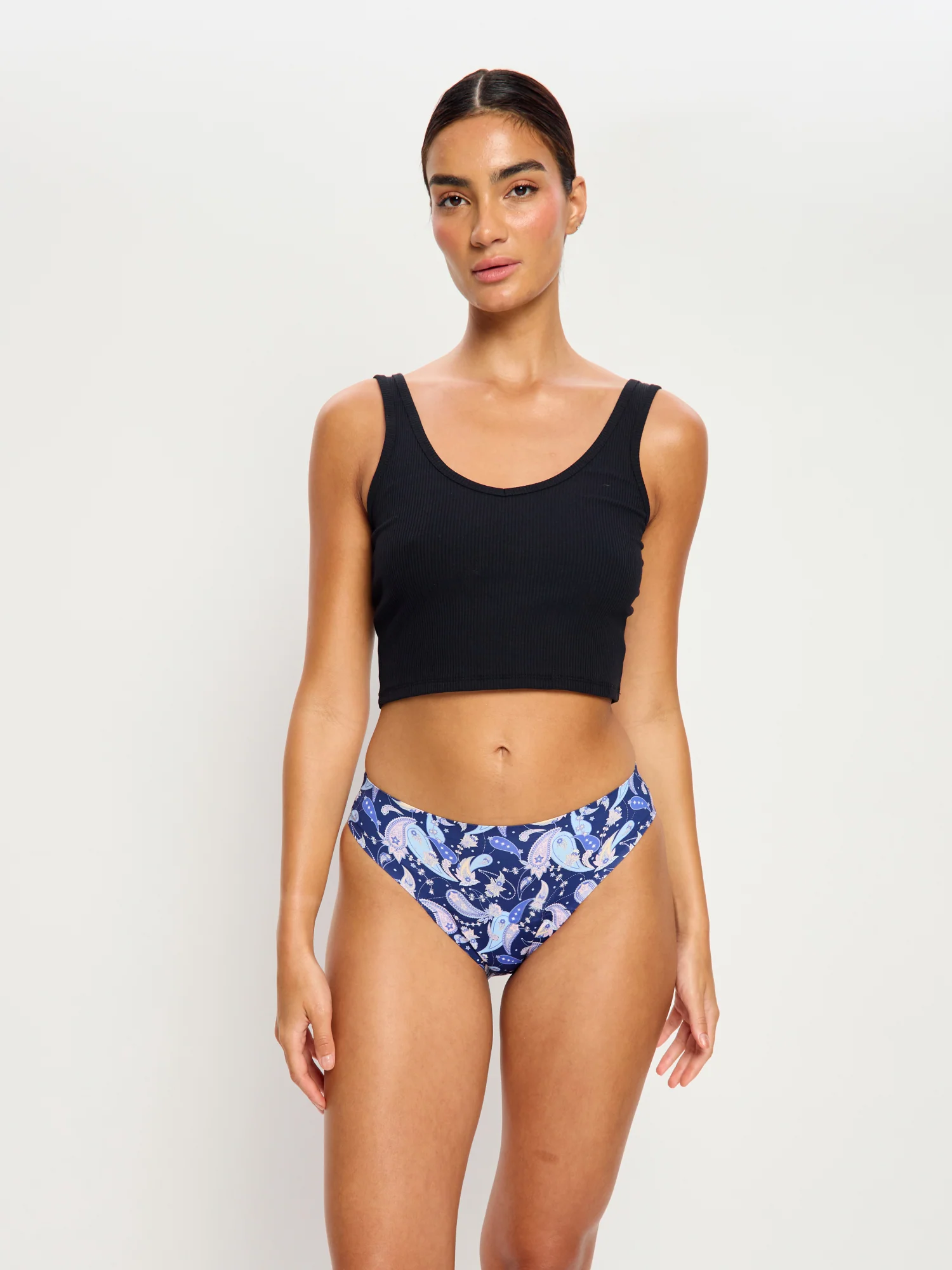 Seamfree Bikini Moderate Opulent Paisley Navy - Image 2