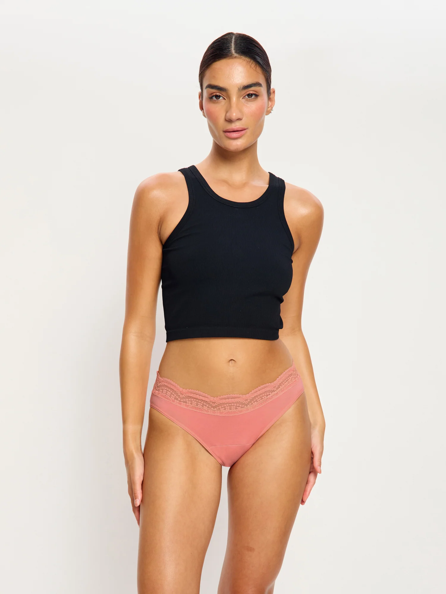 Sensual Hi Waist Bikini Light Dusky Coral - Image 2