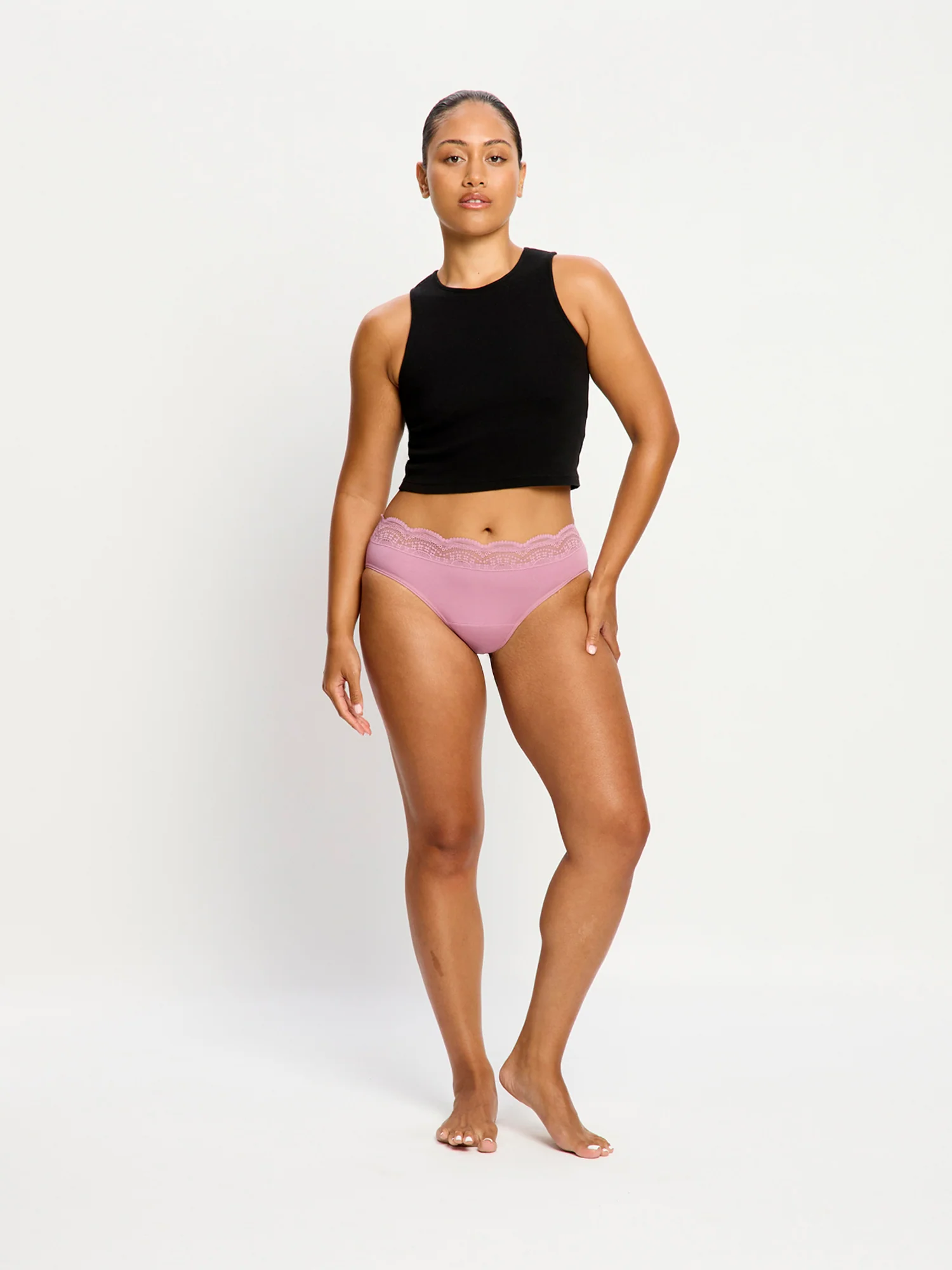 Sensual Hi Waist Bikini Light Dusky Orchid - Image 2