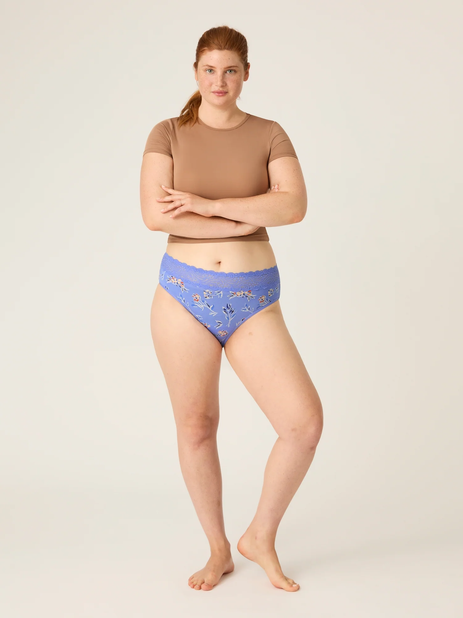 Sensual Hi Waist Bikini Moderate Bouquet Blue - Image 6