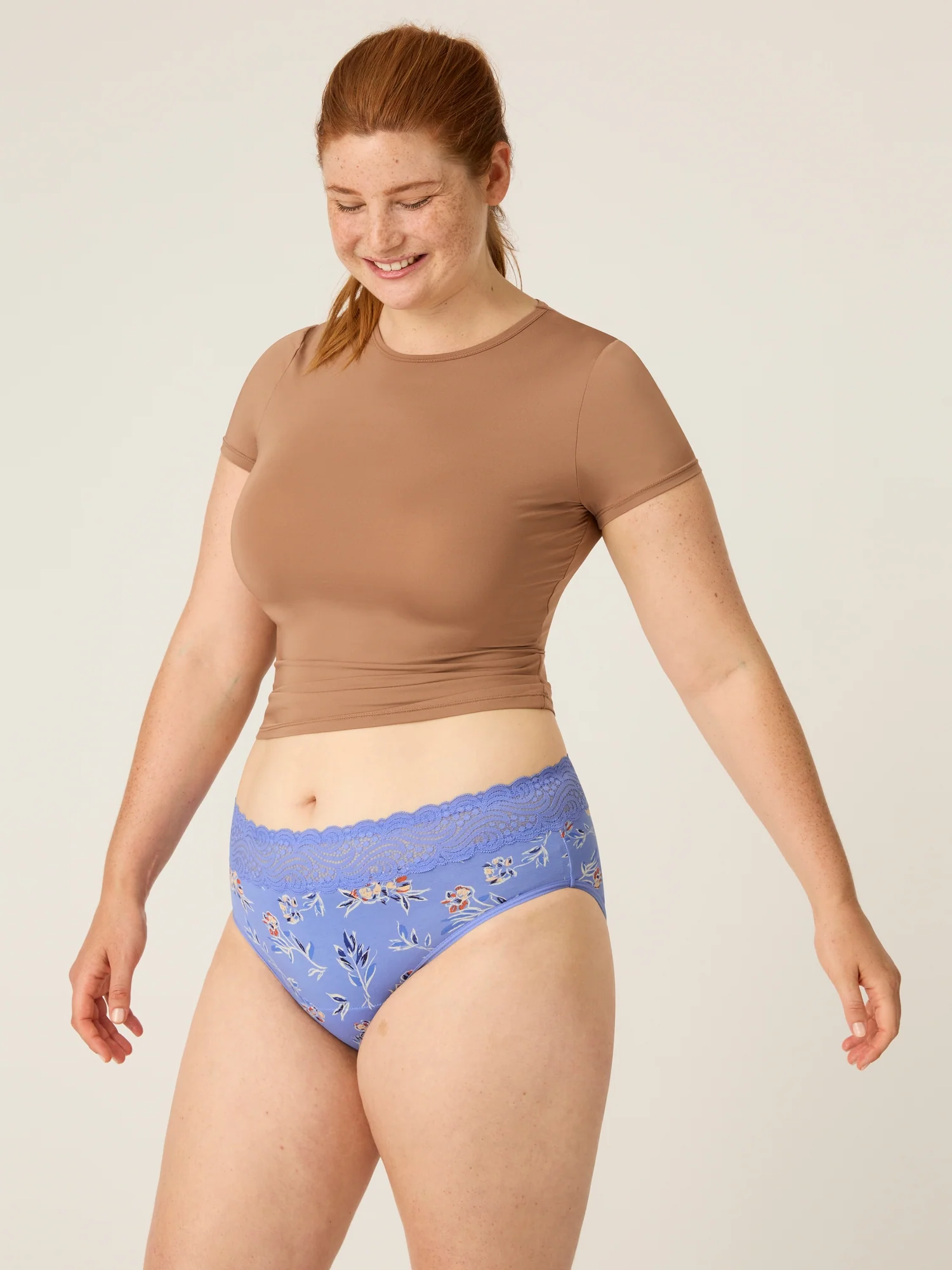 Sensual Hi Waist Bikini Moderate Bouquet Blue - Image 7