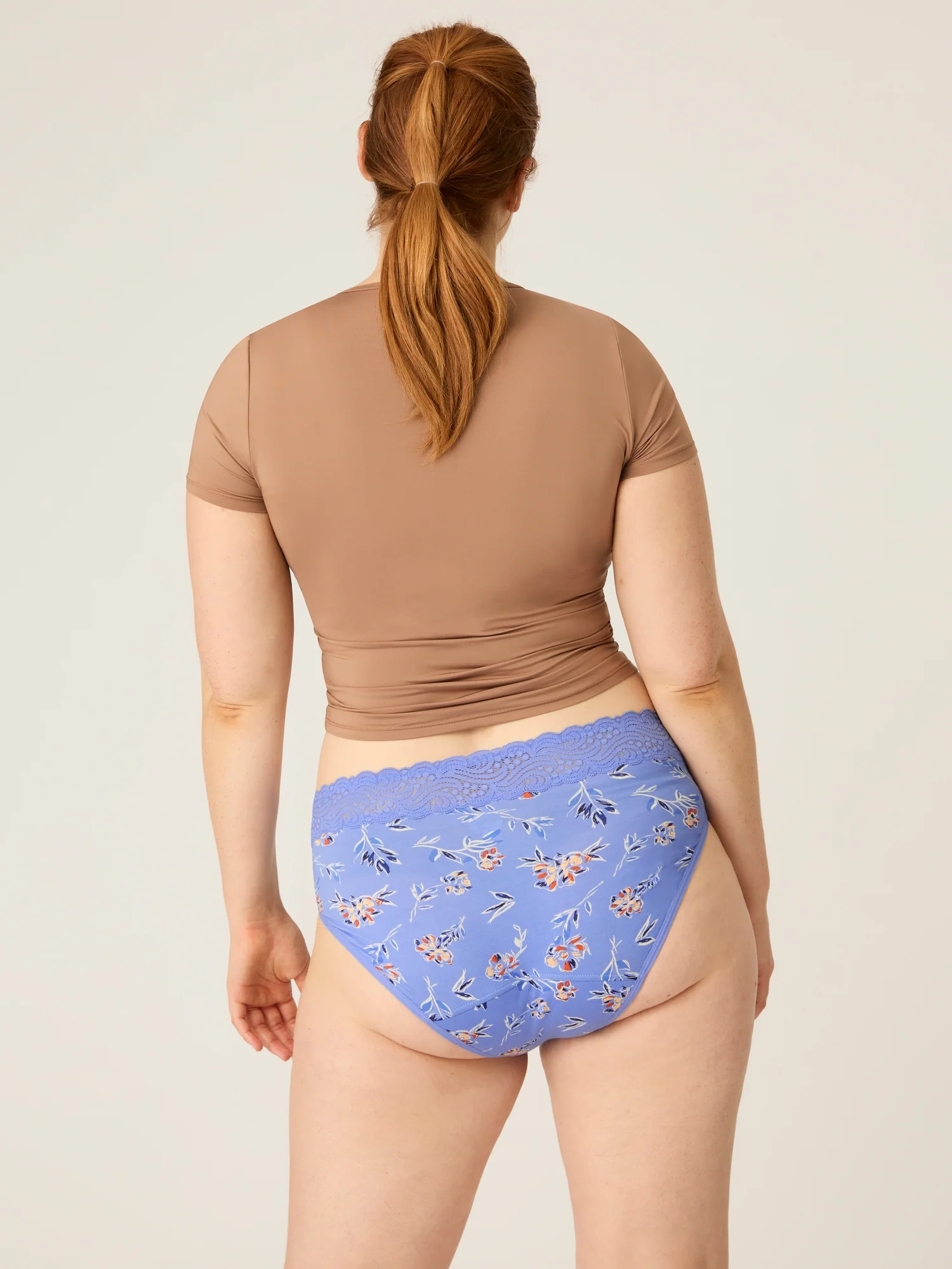 Sensual Hi Waist Bikini Moderate Bouquet Blue - Image 8