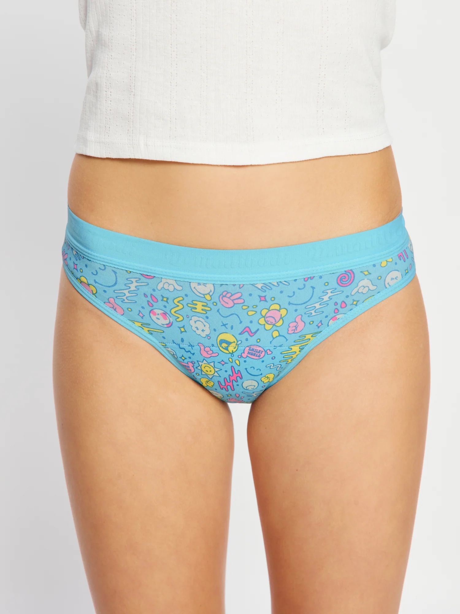 SmileyWorld® | Modibodi Teen Hipster Bikini and Hipster Boyshort 2 Pack Wonderlust Blue - Image 8
