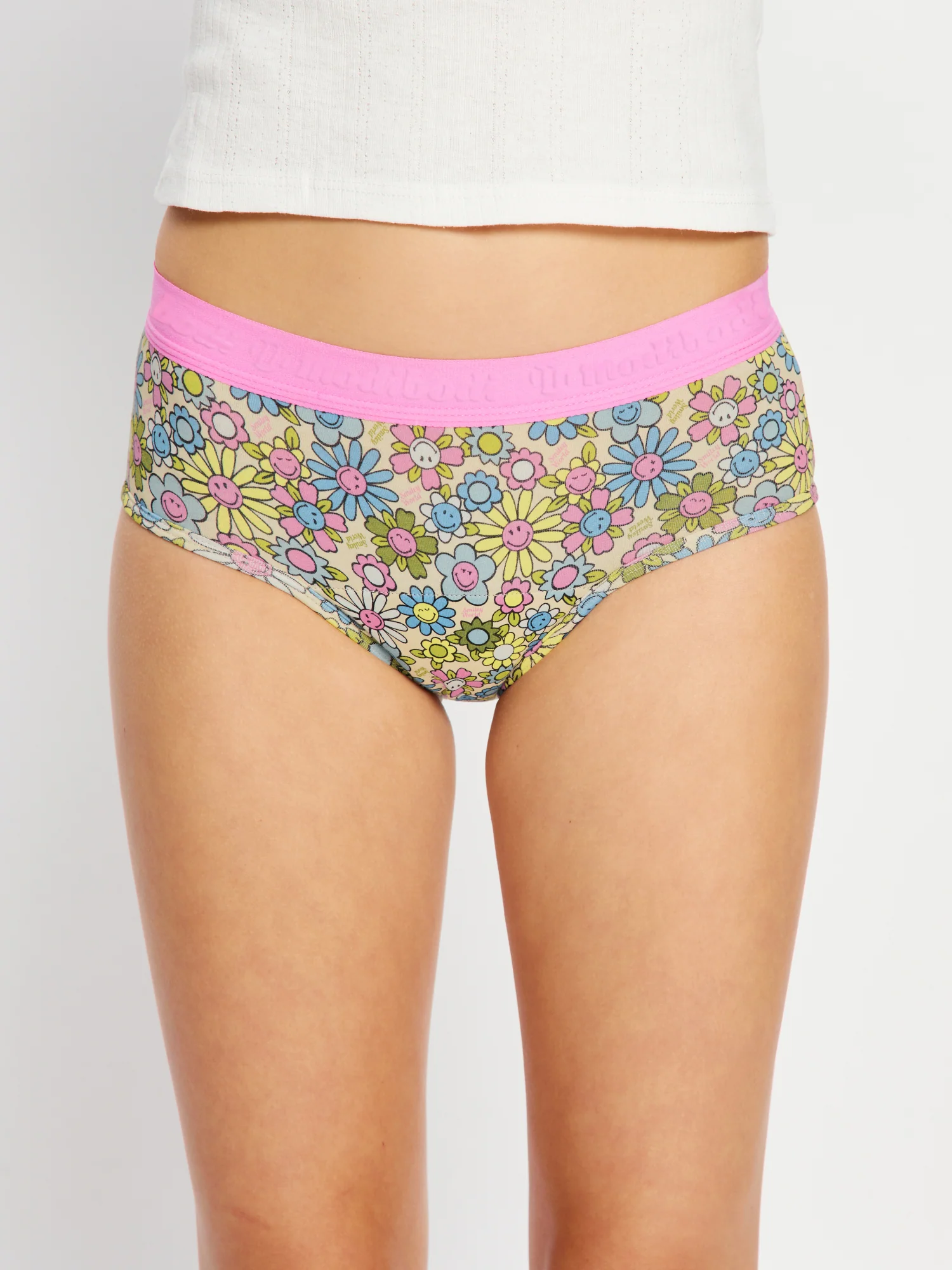 SmileyWorld® | Modibodi Teen Hipster Boyleg and Hipster Boyshort 2 Pack Bubbly Blossom Pink - Image 12