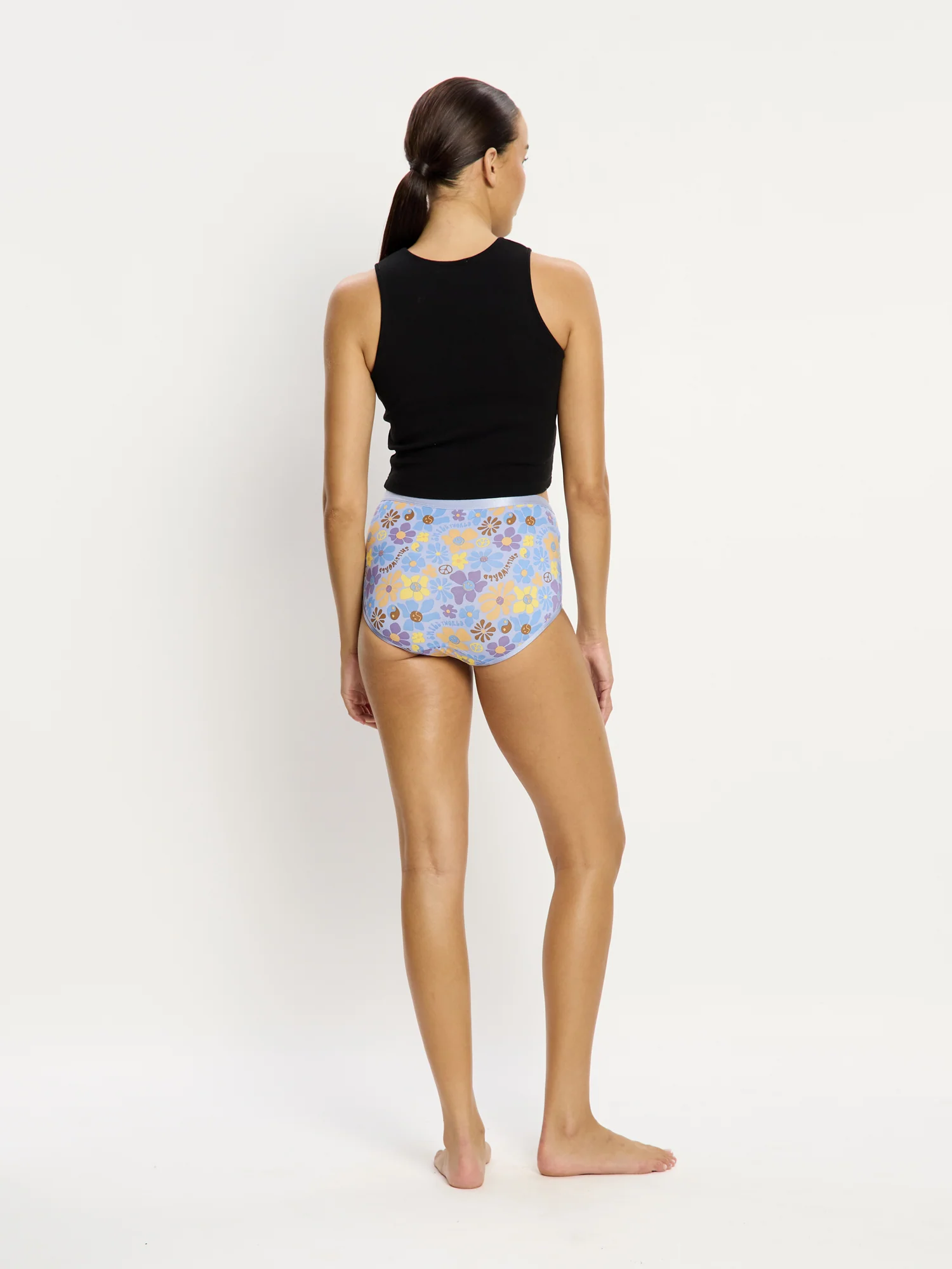 SmileyWorld® | Modibodi Classic Full Brief Light Happy Daisy Blue - Image 5