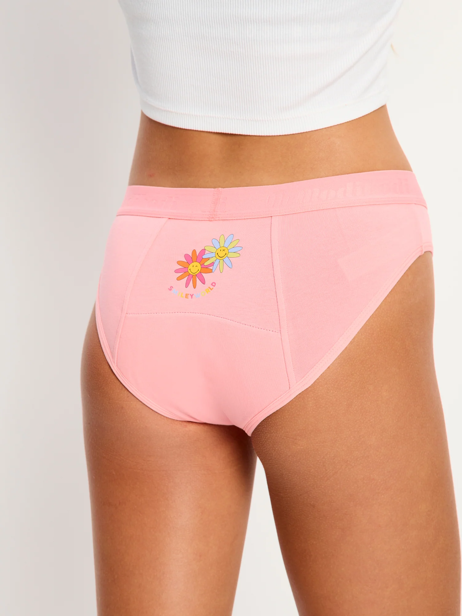 SmileyWorld® | Modibodi Teen Hipster Bikini Moderate Flower Power Pink - Image 2