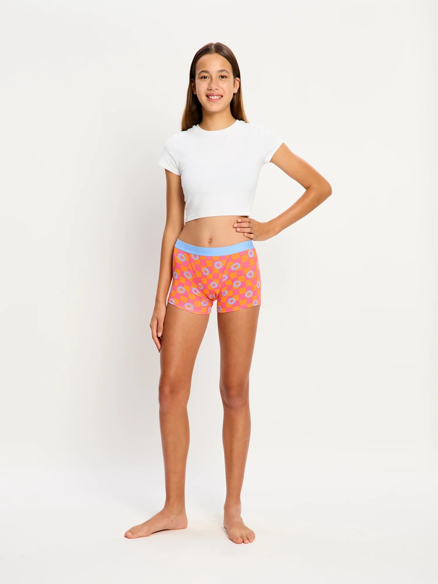 SmileyWorld® | Modibodi Teen Hipster Boyshort Moderate Flower Checkerboard - Image 2