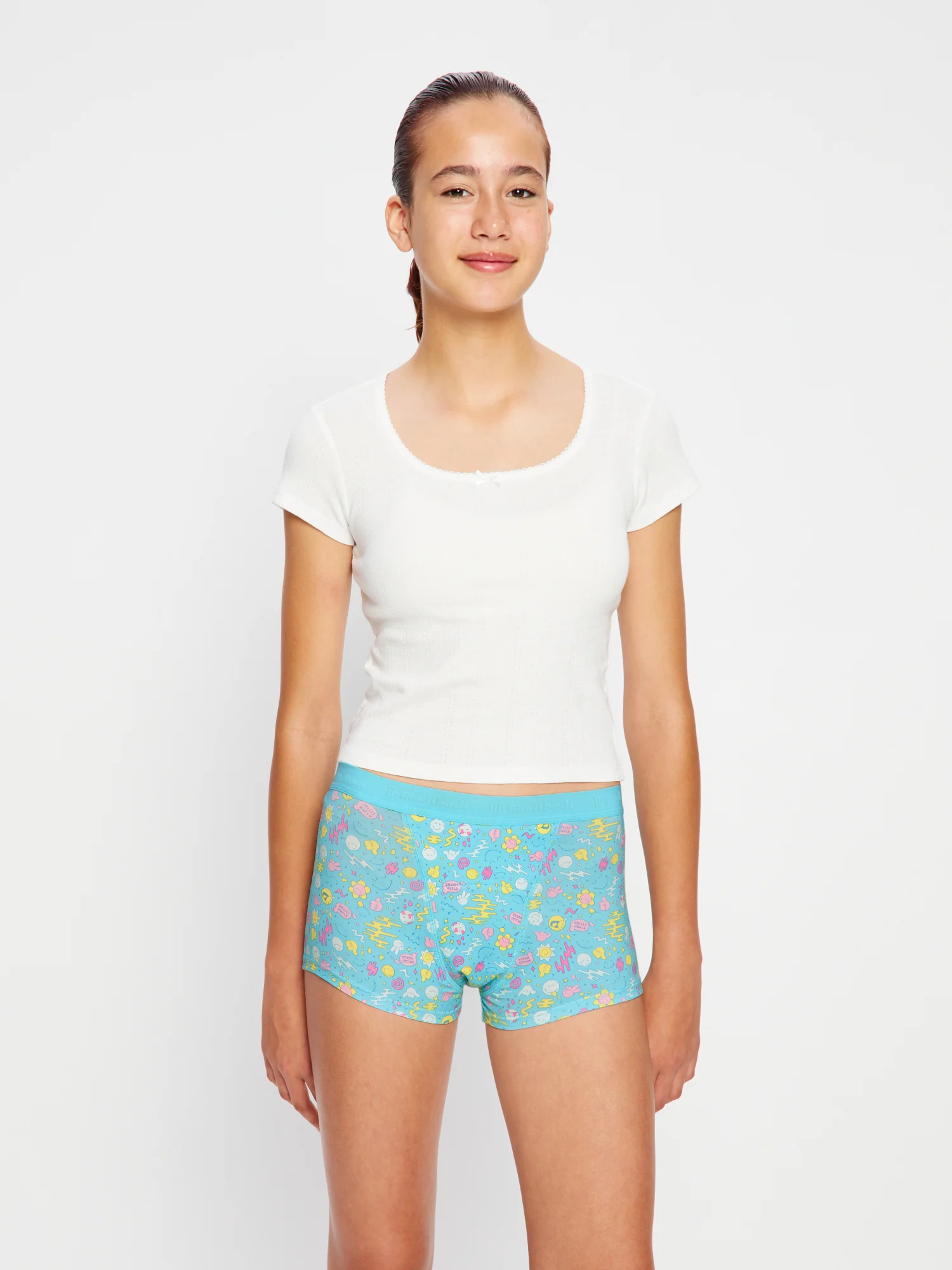 SmileyWorld® | Modibodi Teen Hipster Boyshort Super Wonderlust Blue - Image 2