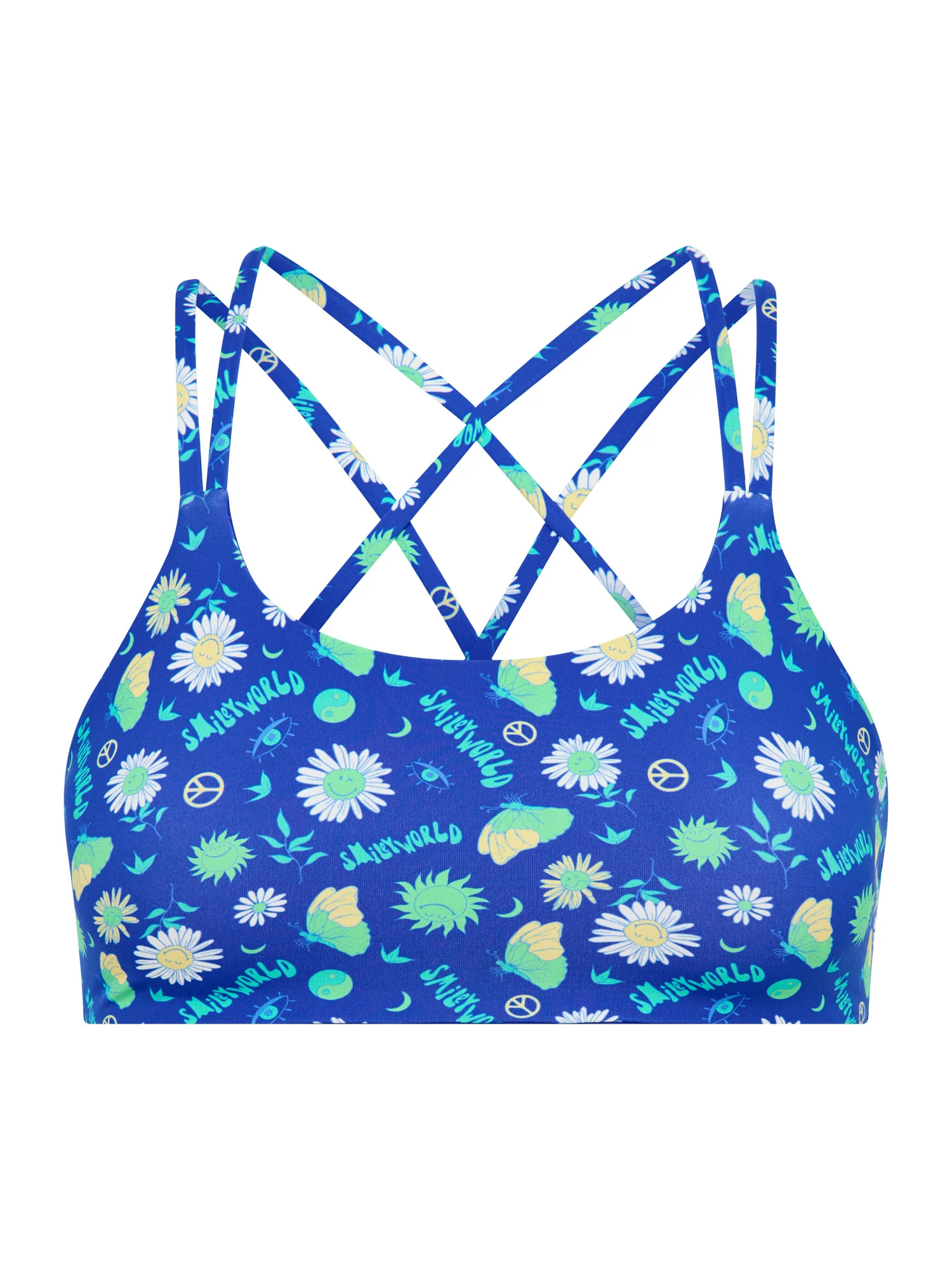 SmileyWorld® | Modibodi Teen Swimwear Reversible Crop Top Boho Botanical Blue - Image 5