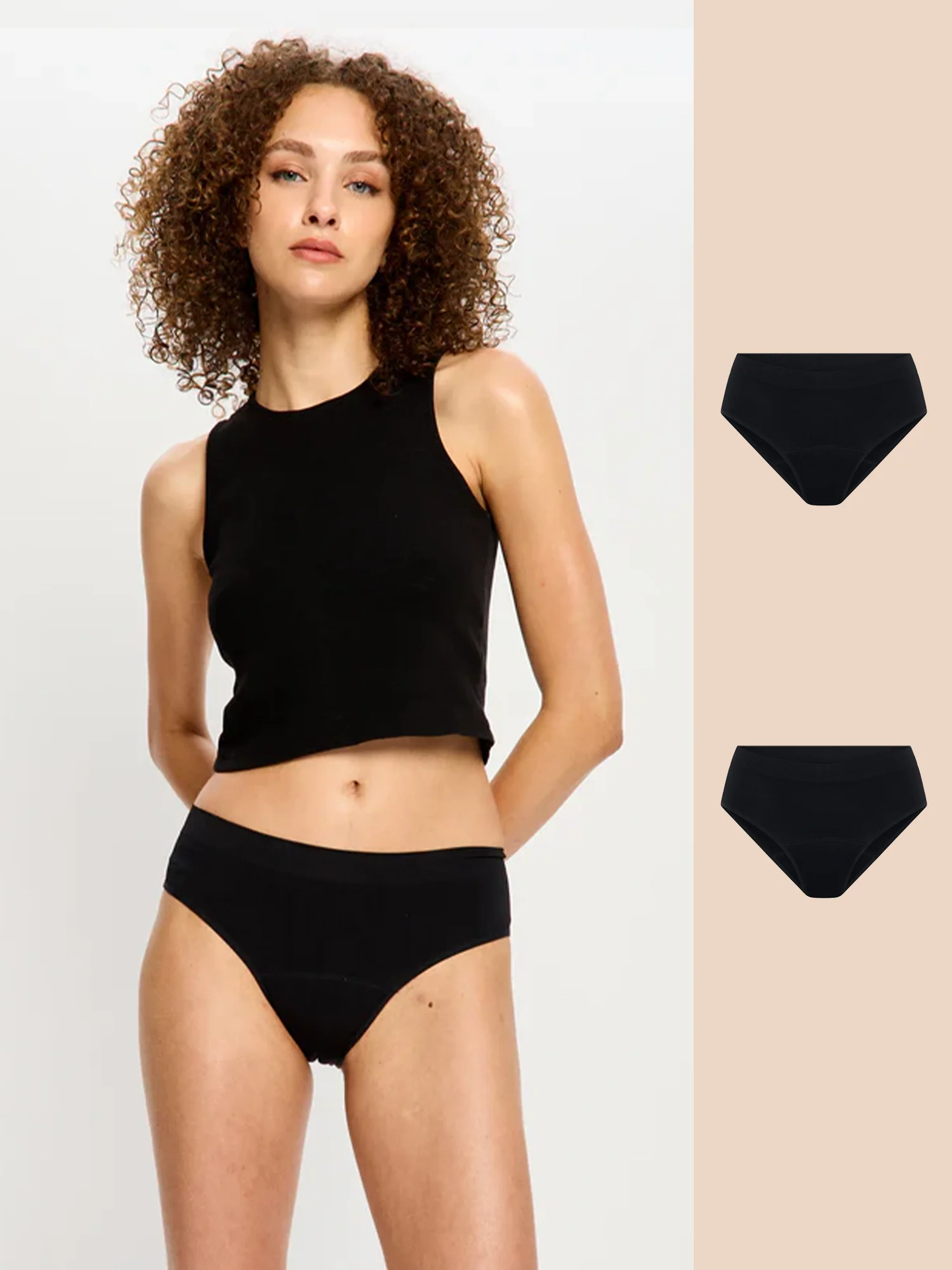 Soft Stretch Seamless Bikini Brief 2 Pack Moderate Black