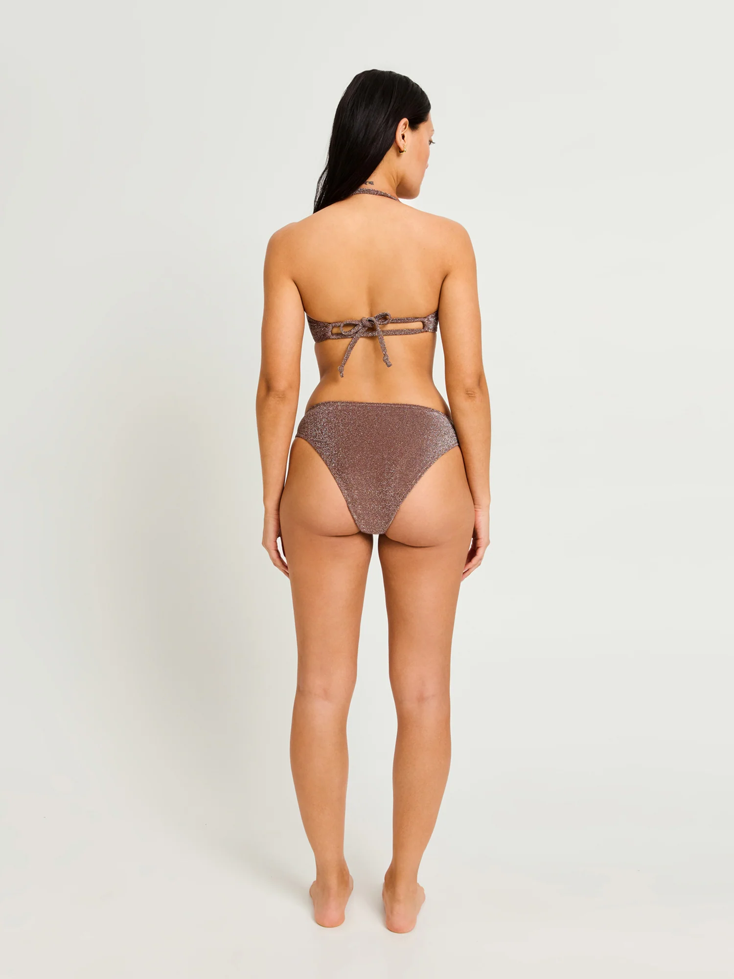 Swimwear Shimmer Hi-Leg Cheeky Bottom Super Espresso - Image 3