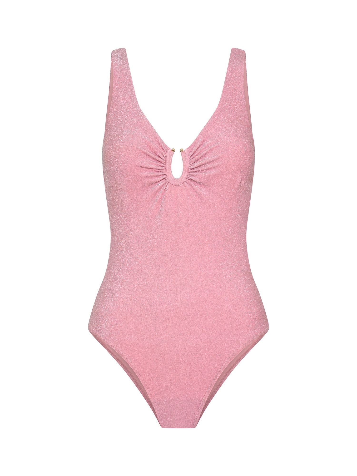 Swimwear Shimmer V Neck One Piece Light Peony Pink - Image 8