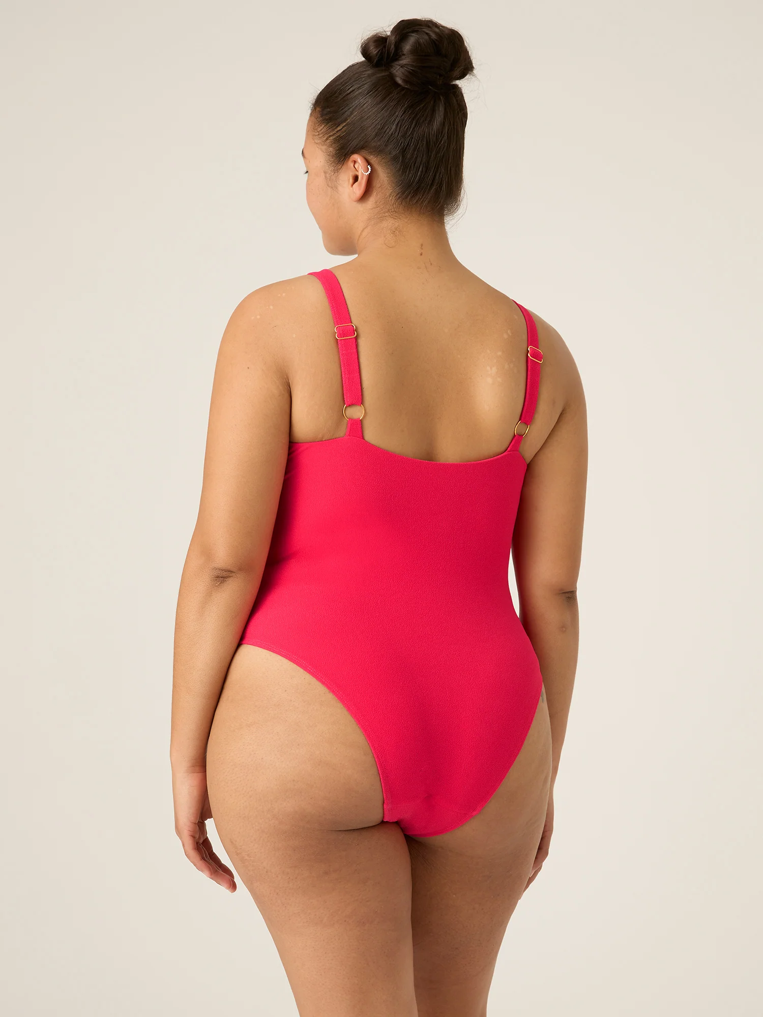 Swimwear Soft Stretch Scoop Neck One Piece Light Glow Pink - Image 4