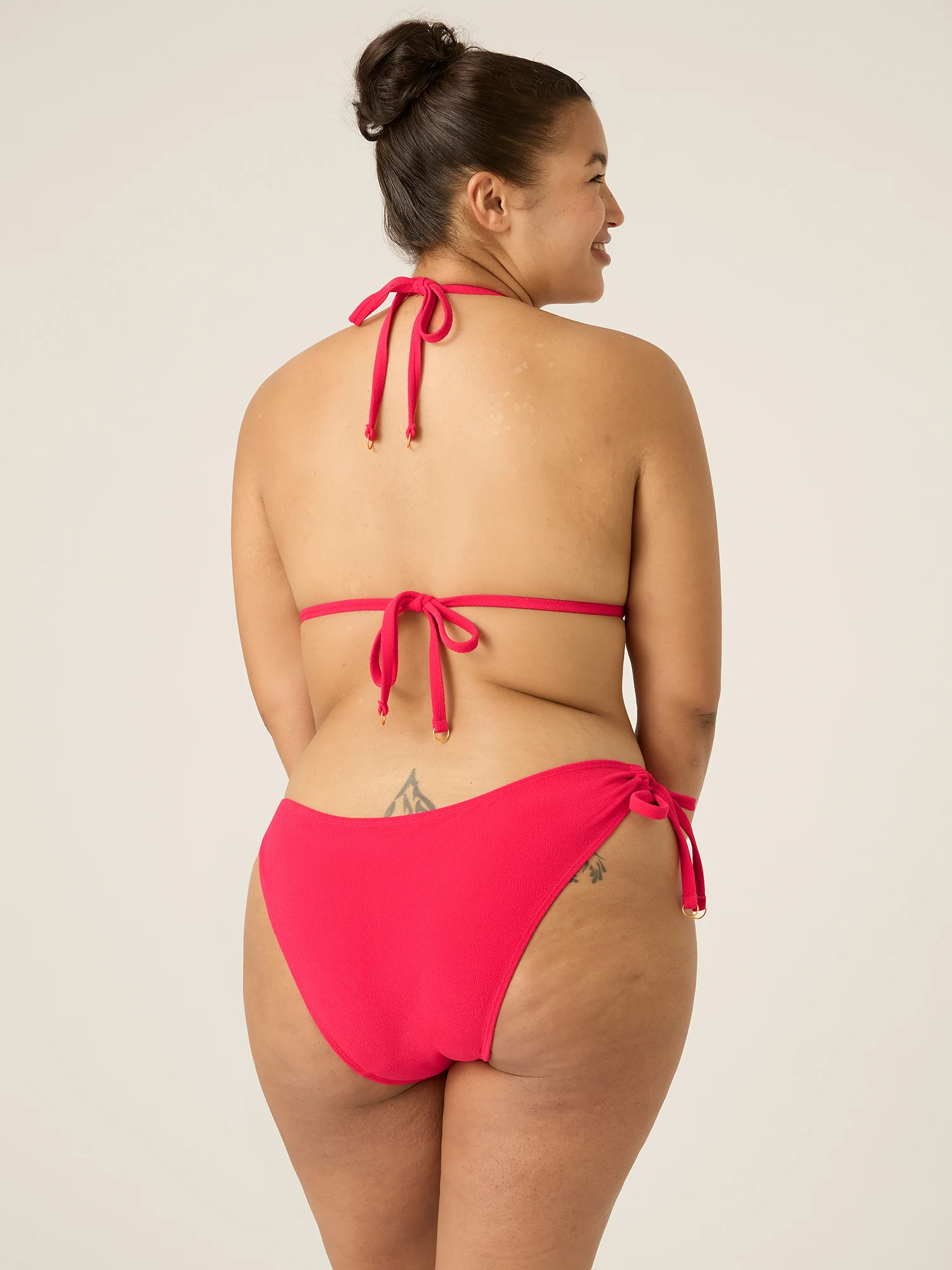 Swimwear Soft Stretch Tie Side Bikini Brief Light Glow Pink - Image 3