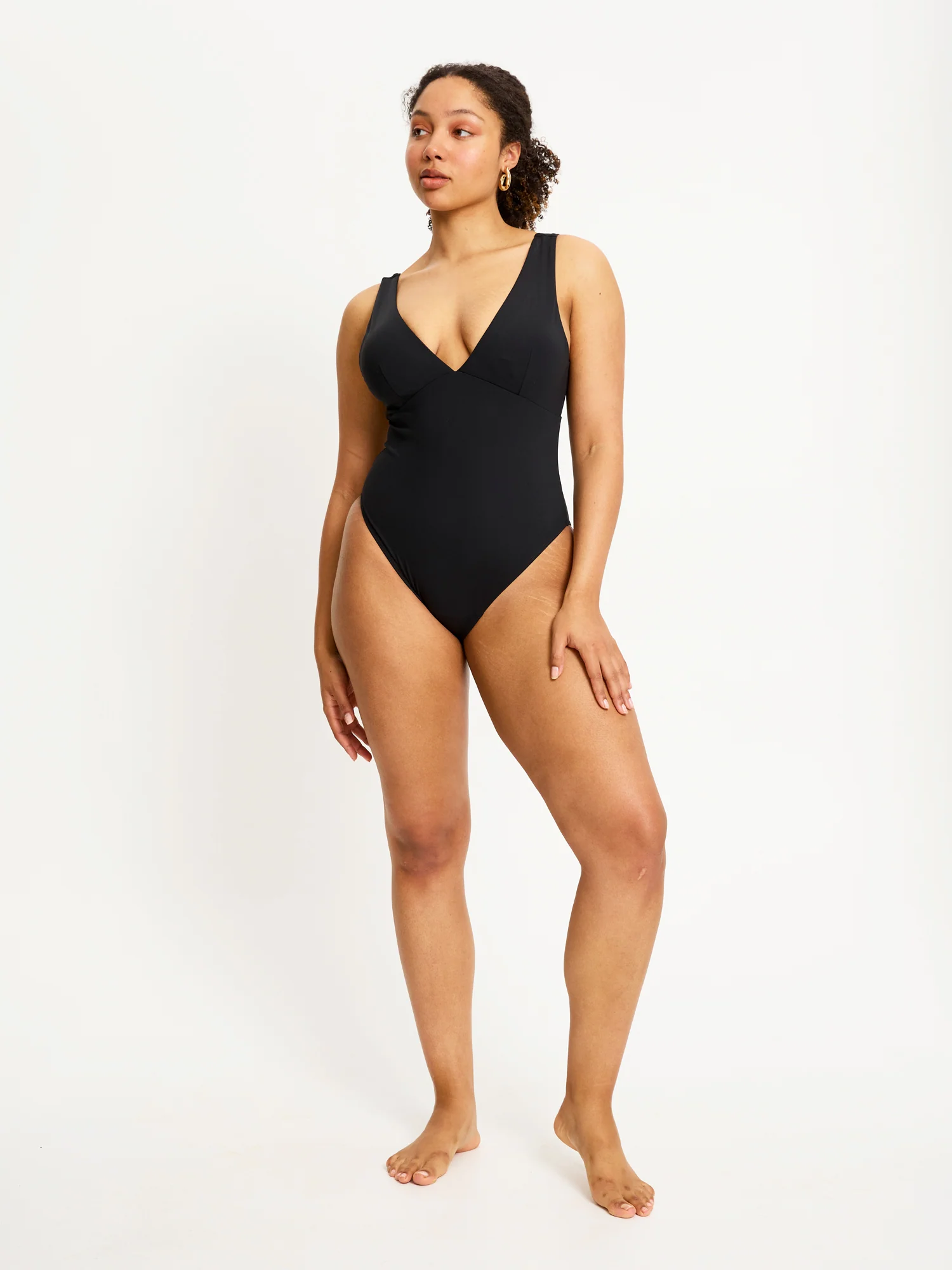 Swimwear V Plunge One Piece Super Black - Image 4