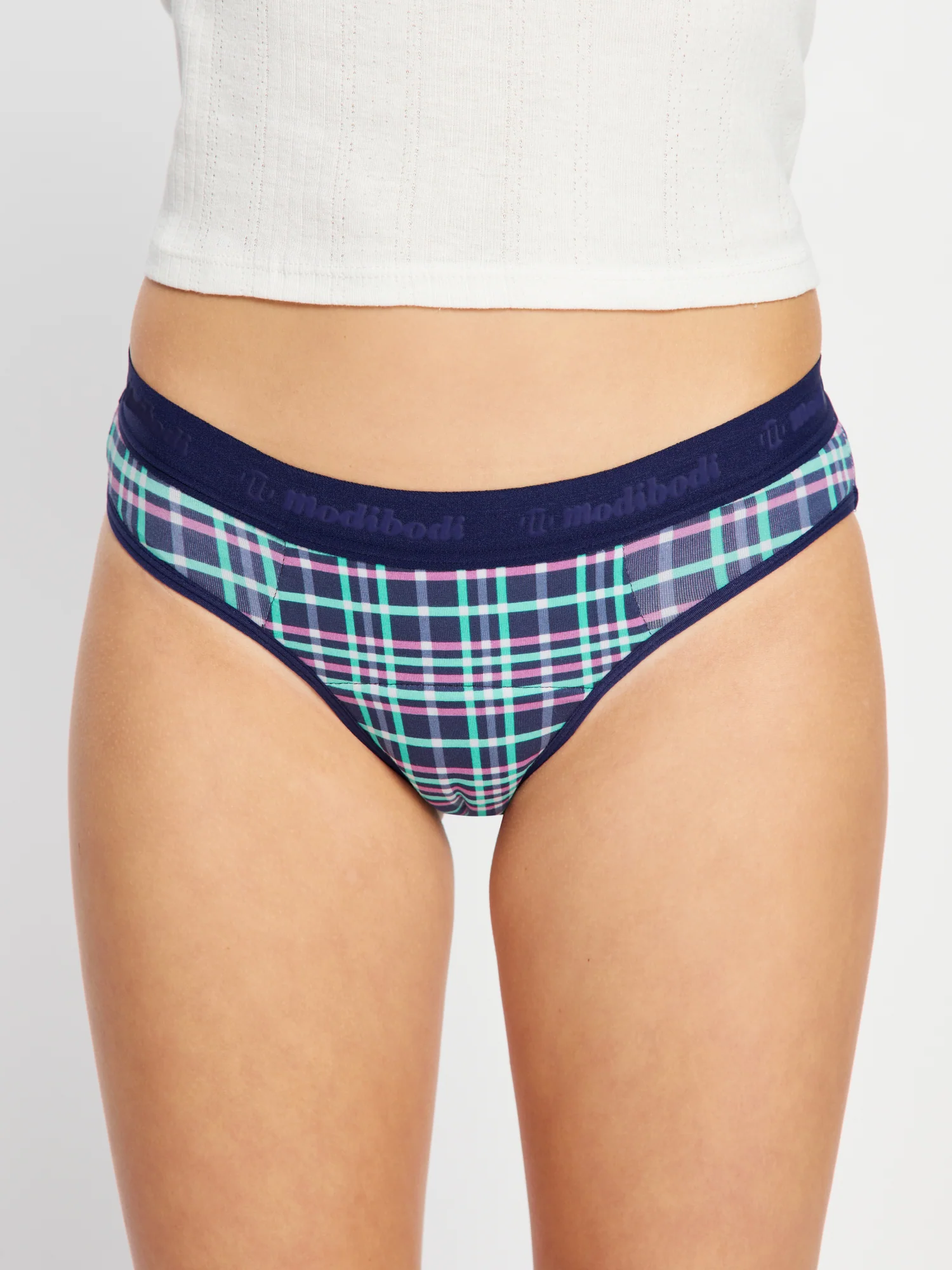 Teen Hipster Boyleg & Bikini Midnight Purple Check 2 Pack - Image 3