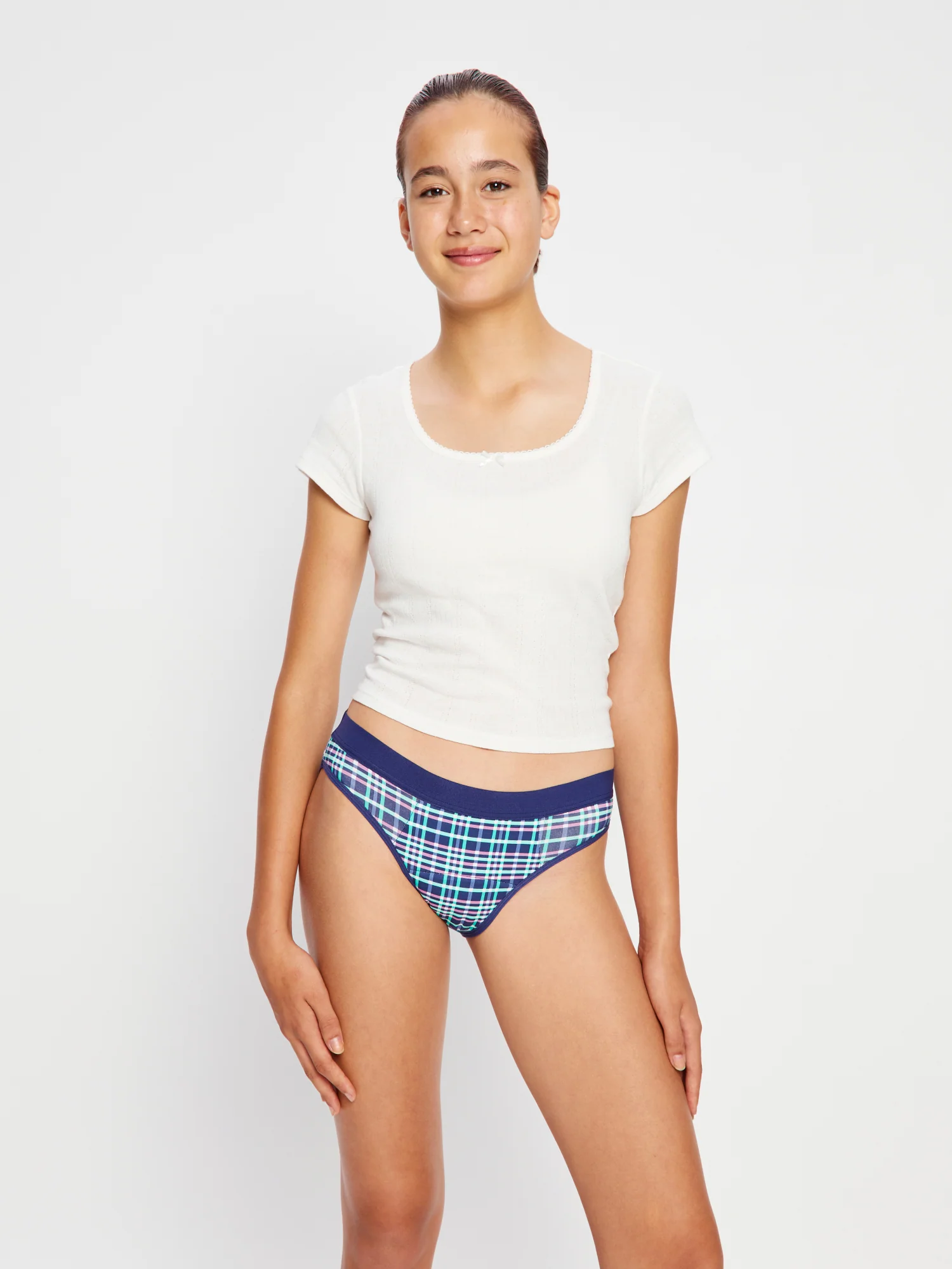 Teen Hipster Boyleg & Bikini Midnight Purple Check 2 Pack - Image 6