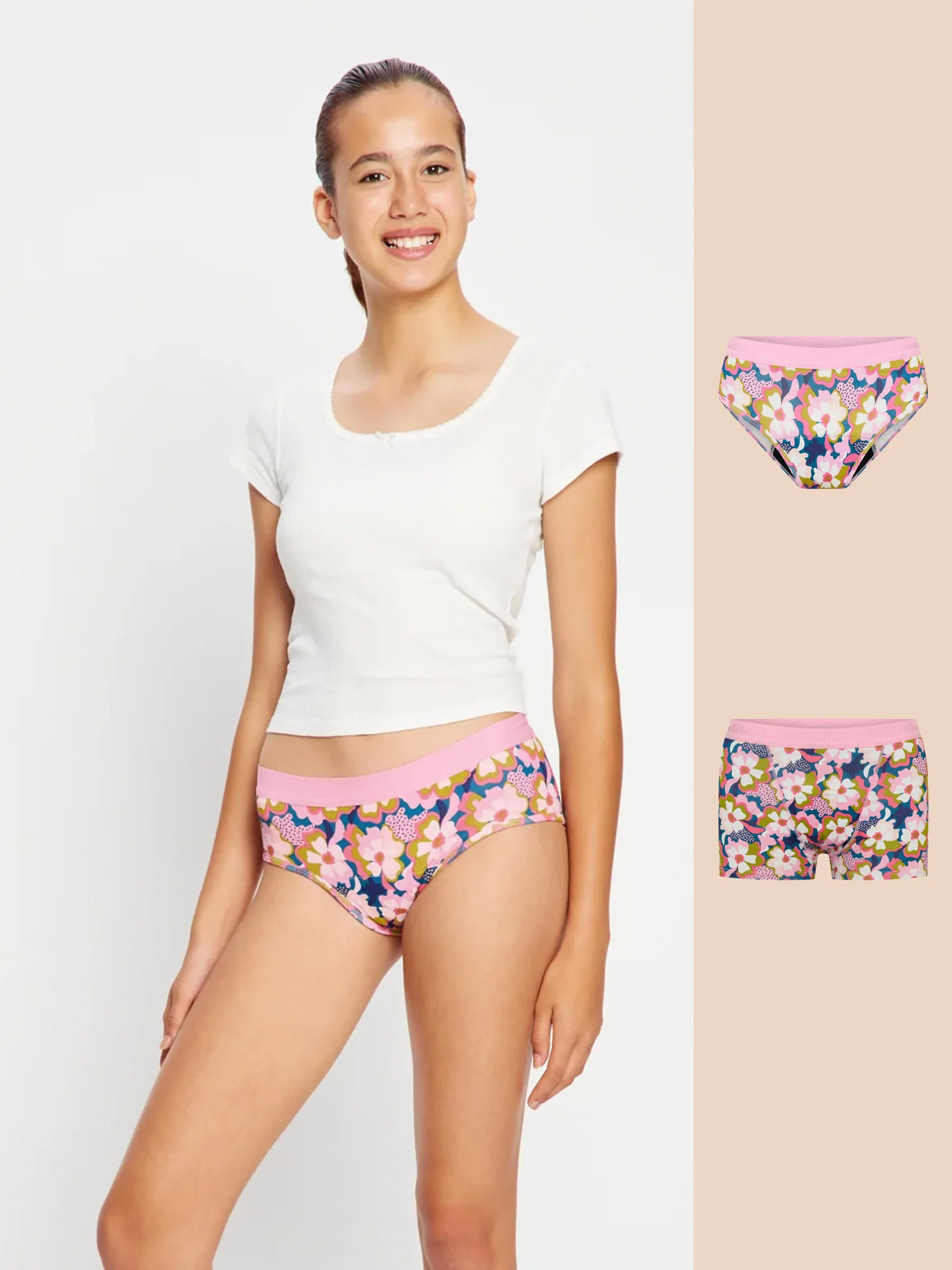 Teen Hipster Boyleg & Boyshort Twilight Jungle Pink 2 Pack
