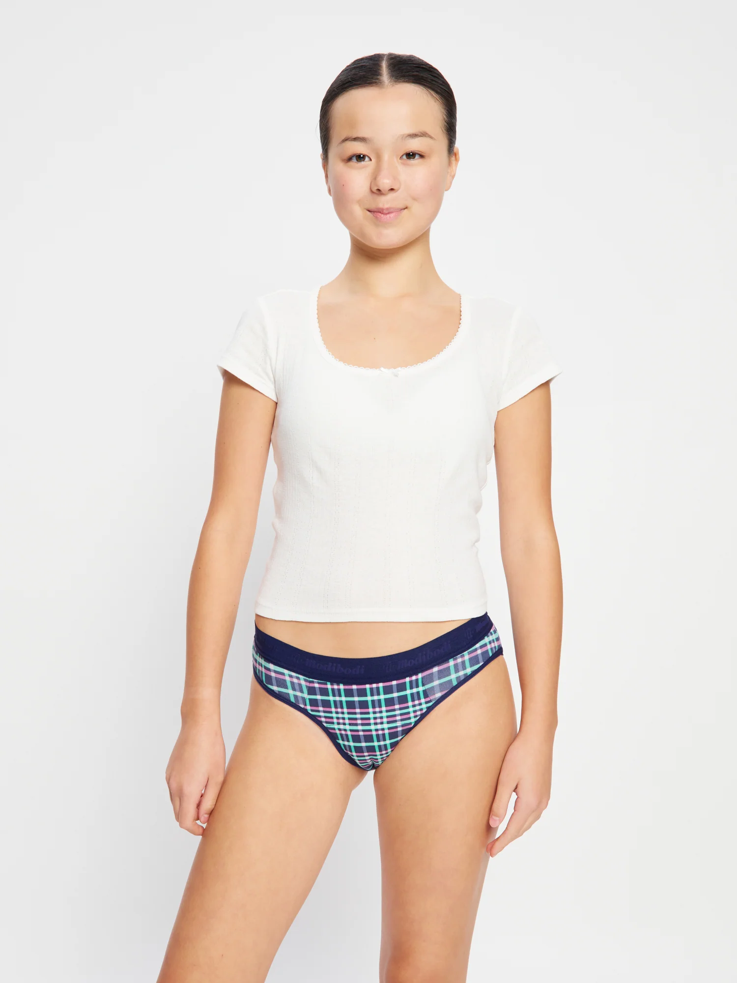 Teen Hipster Boyleg Moderate Midnight Purple Check - Image 6