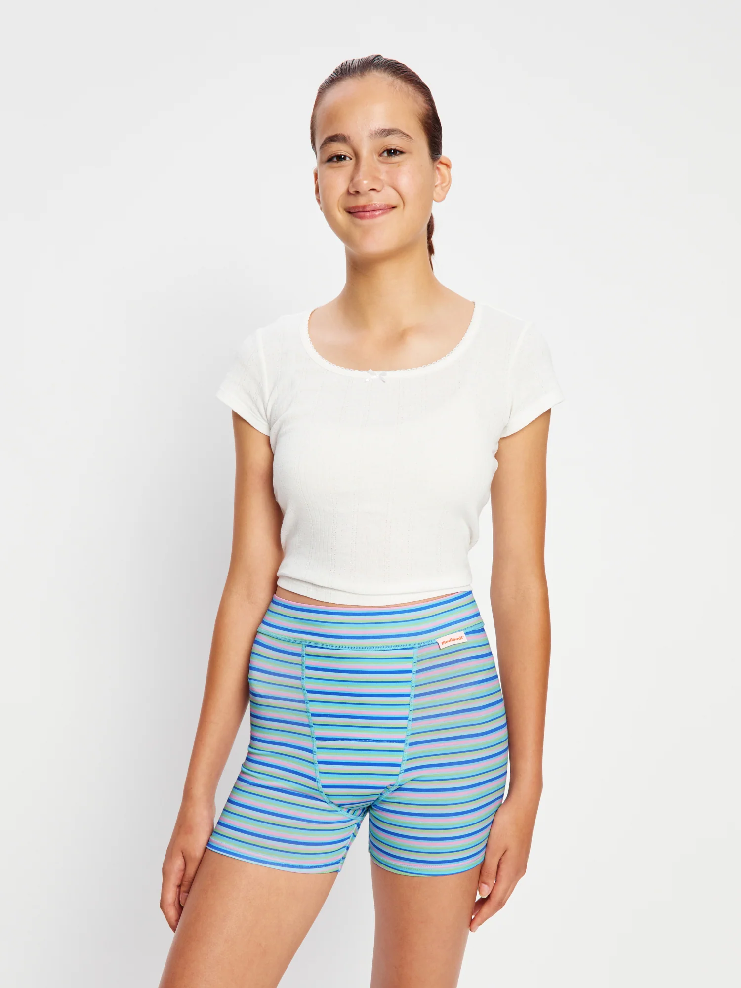 Teen Sleep Short Super Periwinkle Stripe Purple - Image 5