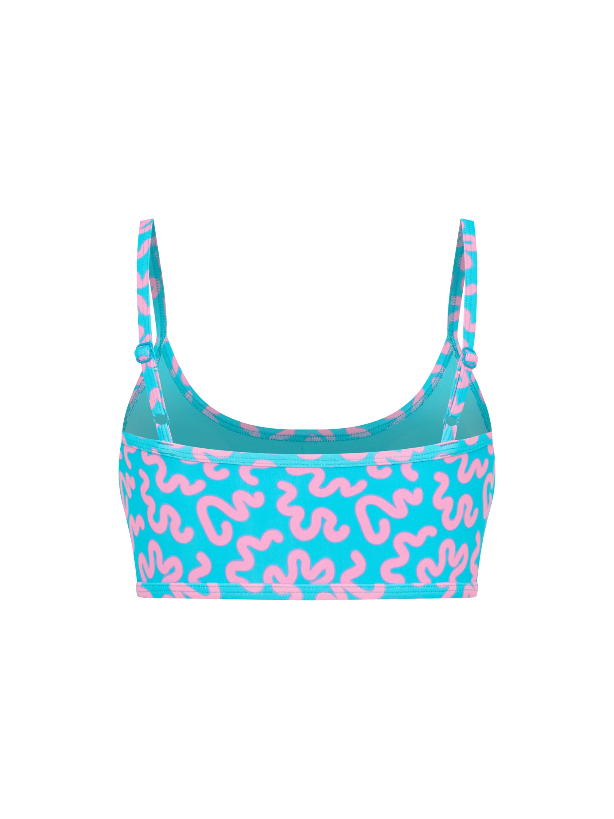 Teen Swimwear Adjustable Crop Top Wavy Blue - Image 6