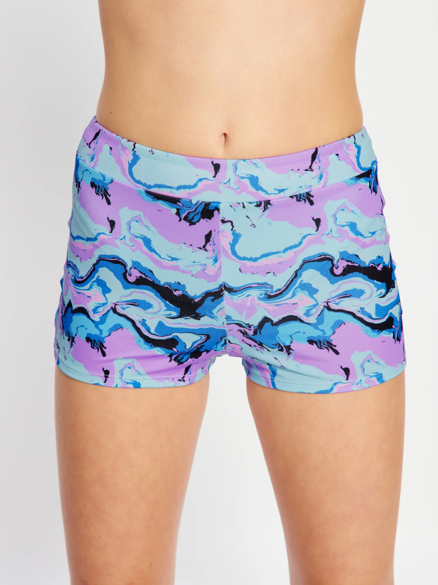 Teen Swimwear Performance Hi Waist Short Super Marble Blue - Image 2