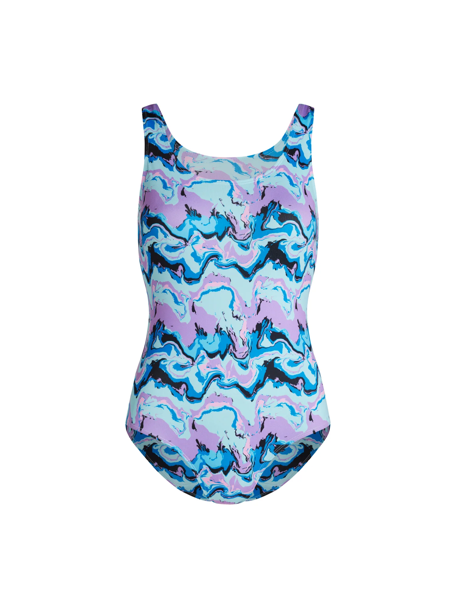 Teen Swimwear Performance Racerback One Piece Super Marble Blue - Image 7