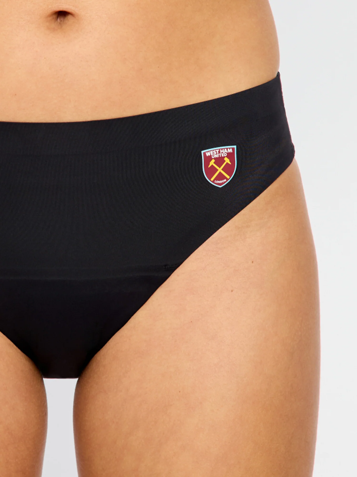 West Ham United Women X Modibodi Seamfree Bikini Moderate Black - Image 3