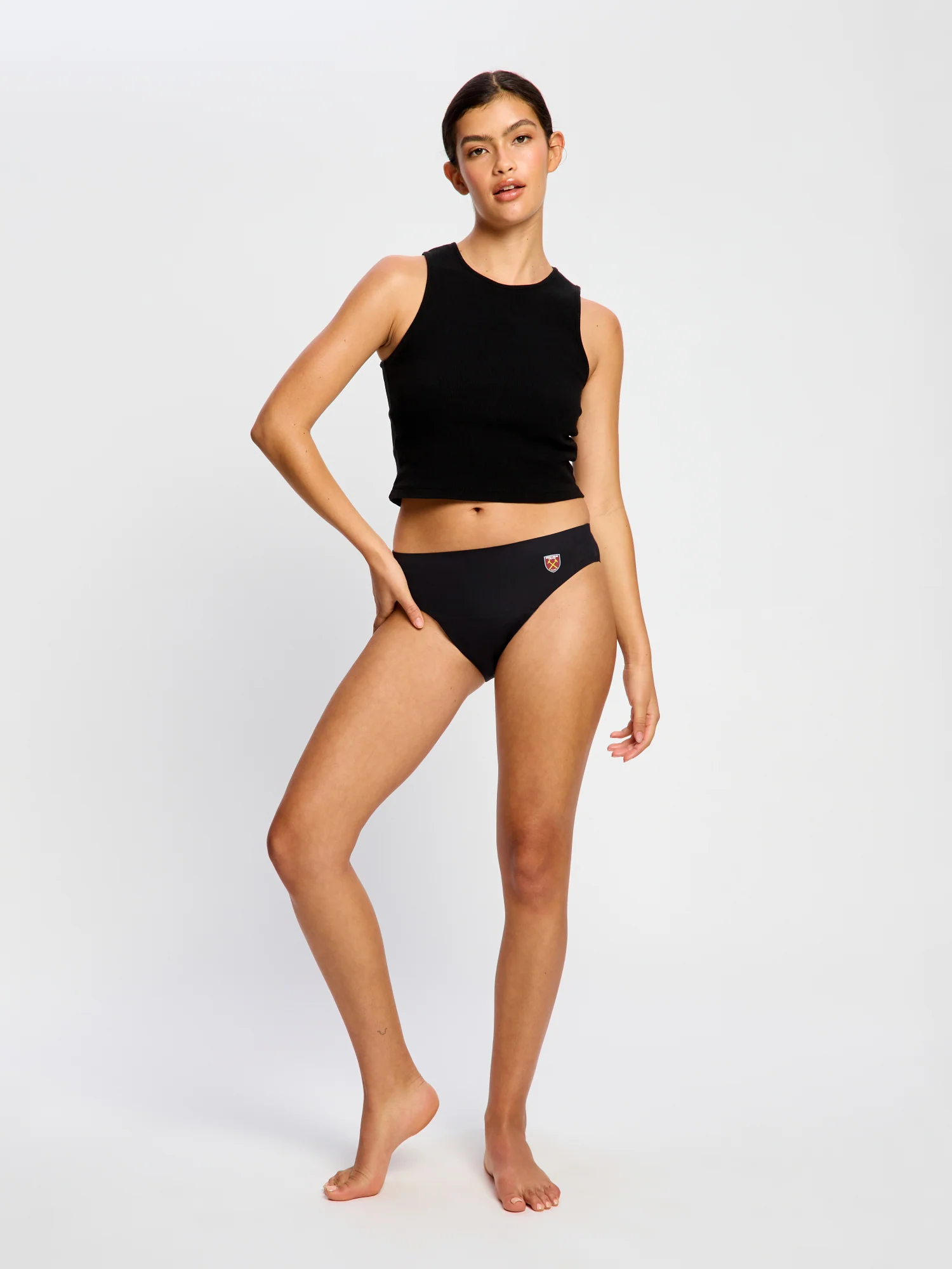 West Ham United Women X Modibodi Seamfree Bikini Moderate Black - Image 8