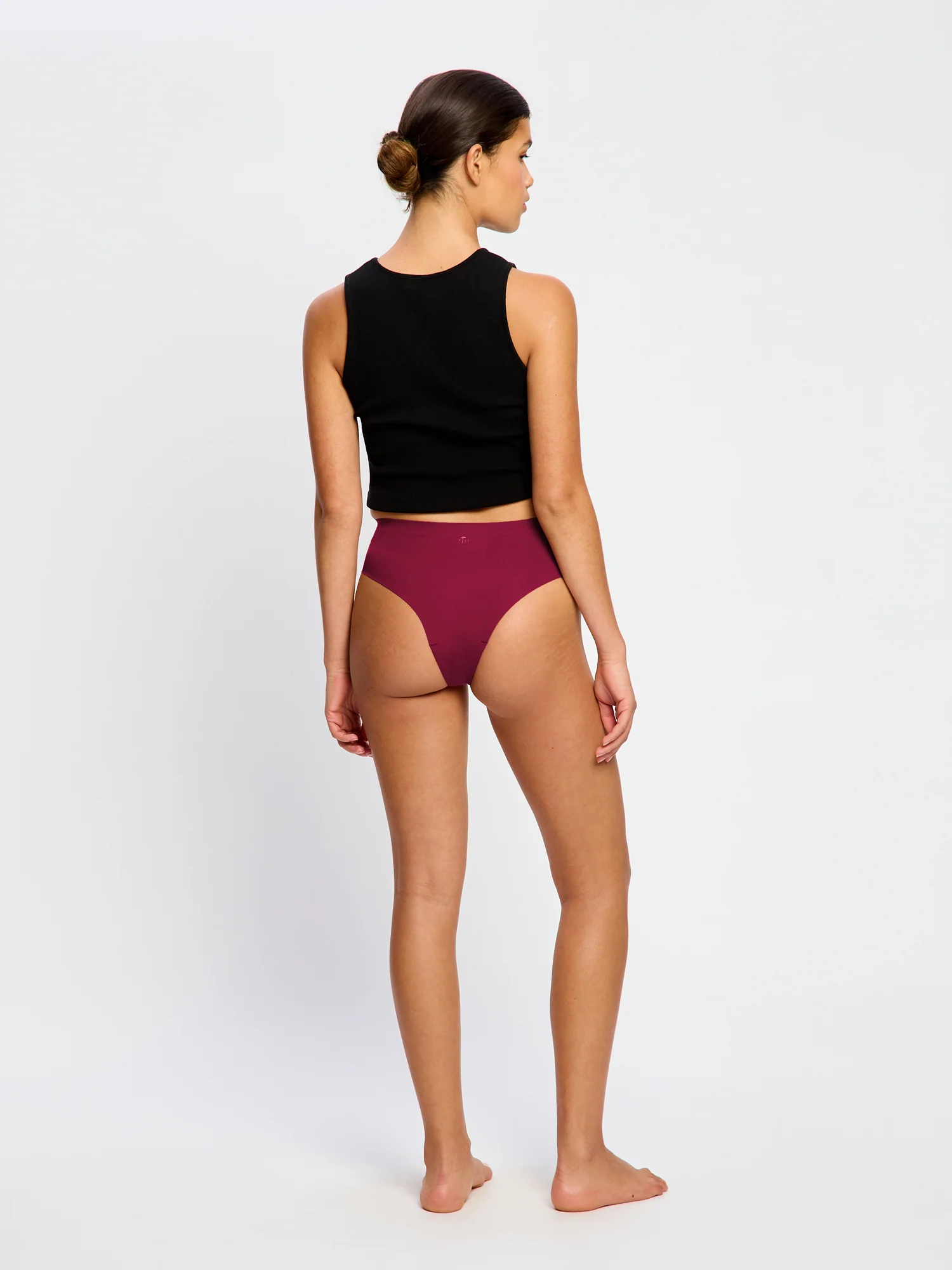 West Ham United Women X Modibodi Seamfree Hi Waist Cheeky Brief Moderate Maroon - Image 6
