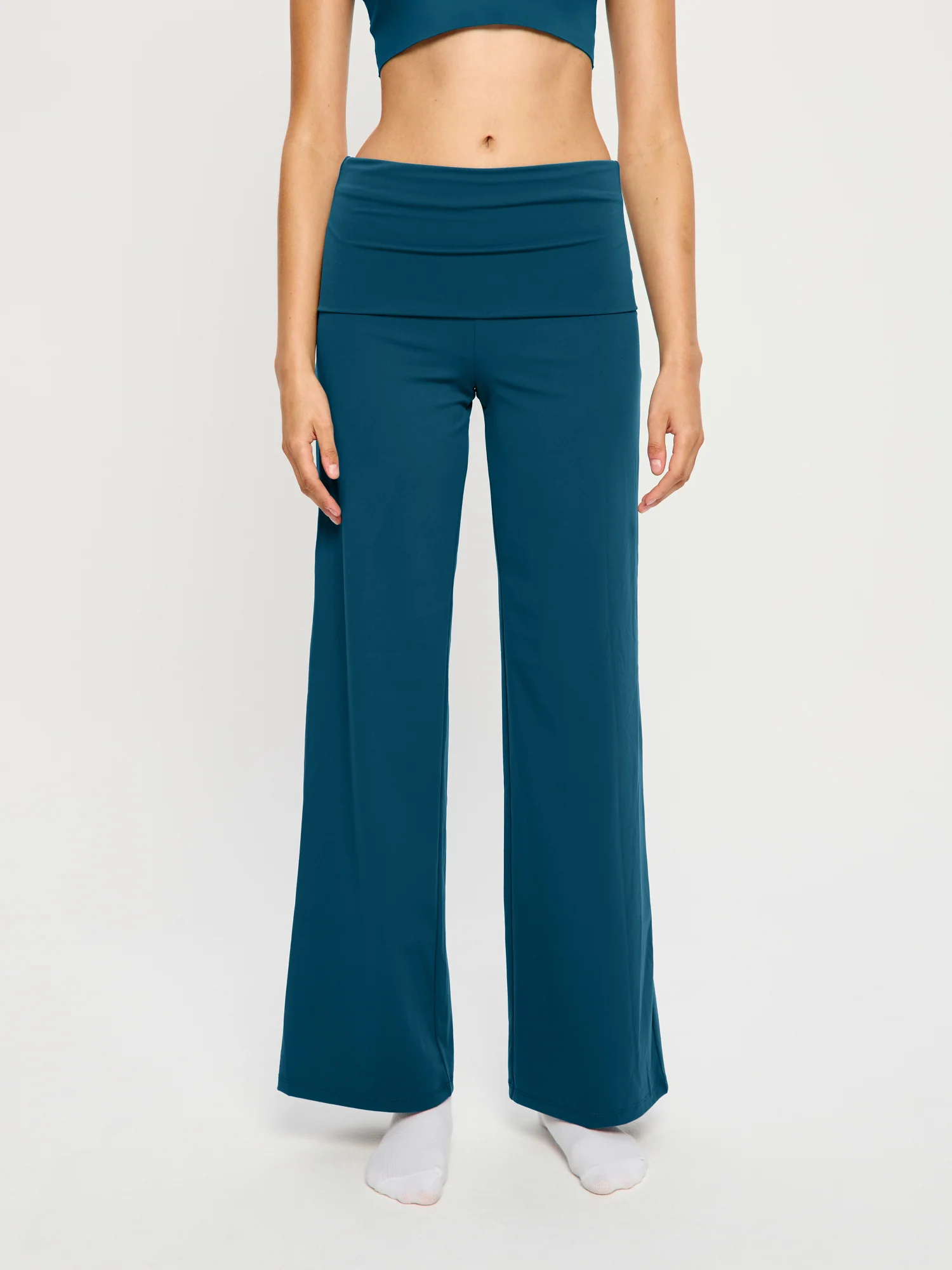 Wide Leg Lounge Pant Teale Blue - Image 3