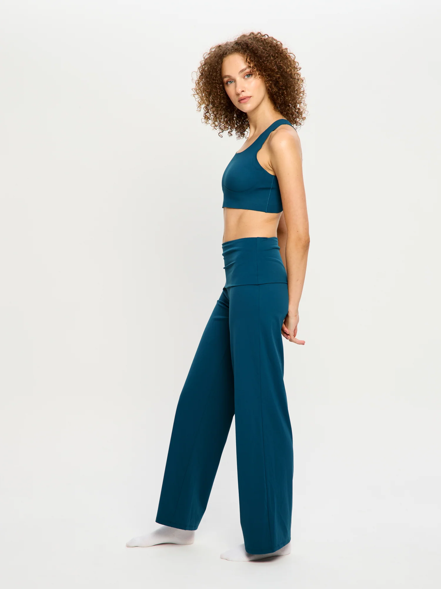 Wide Leg Lounge Pant Teale Blue - Image 8